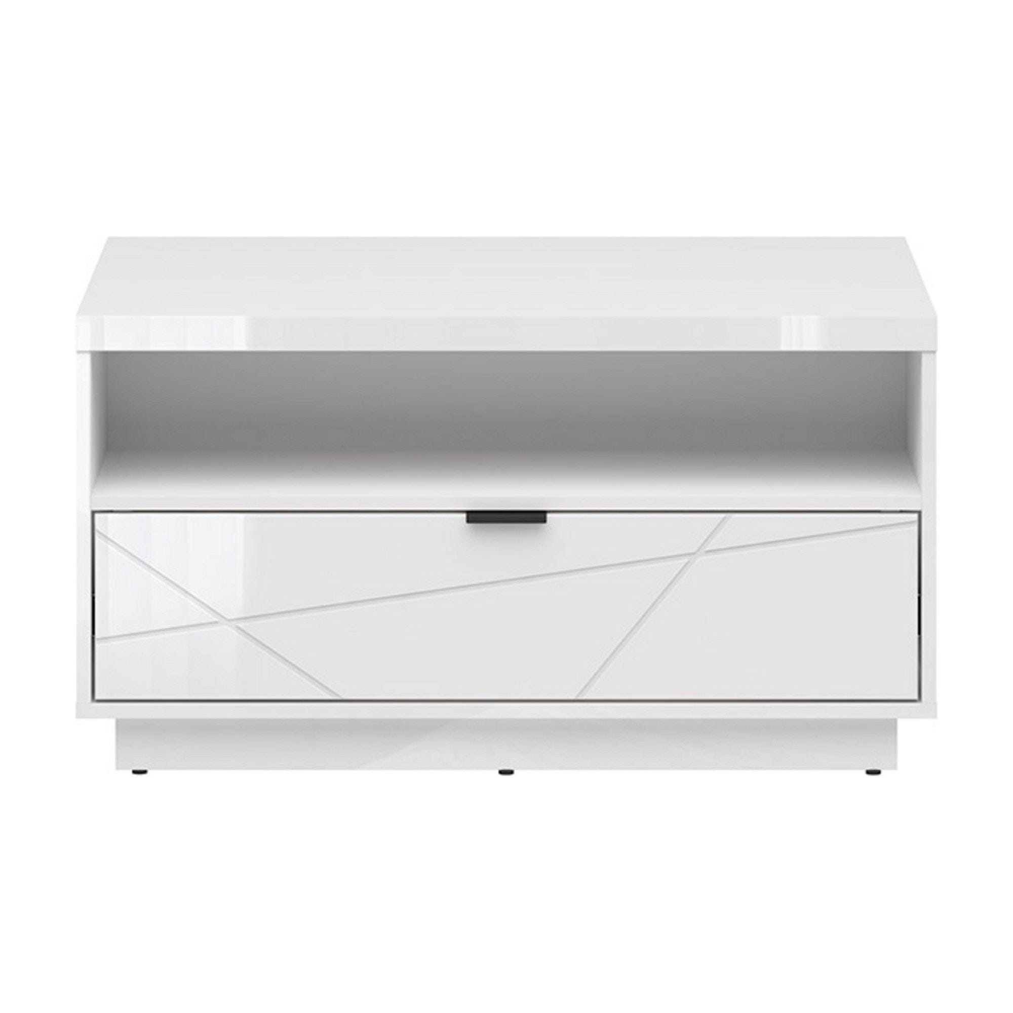 Masuta cafea BERGEN OCN-29085, alb lucios