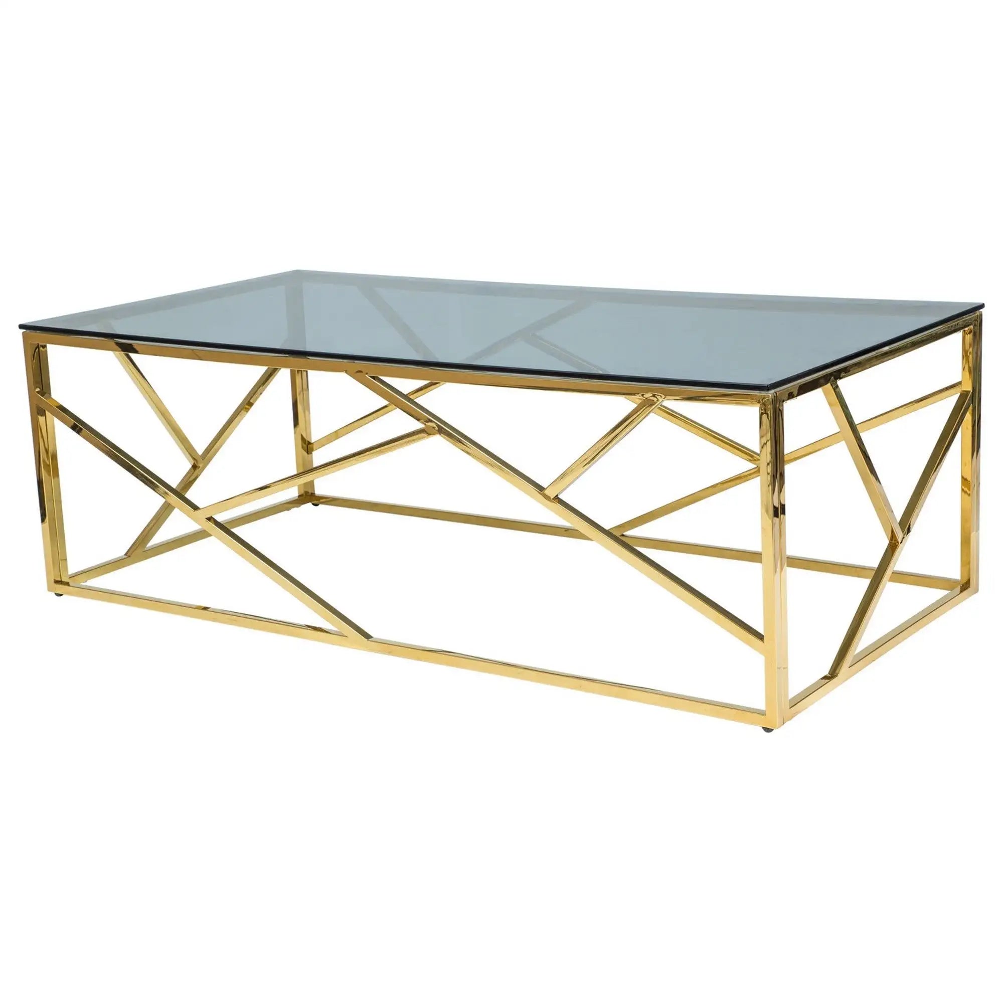 Masuta cafea DETROIT OCN-39174, transparent/auriu