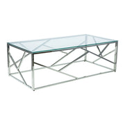 Masuta cafea DETROIT OCN-39175, transparent/argintiu