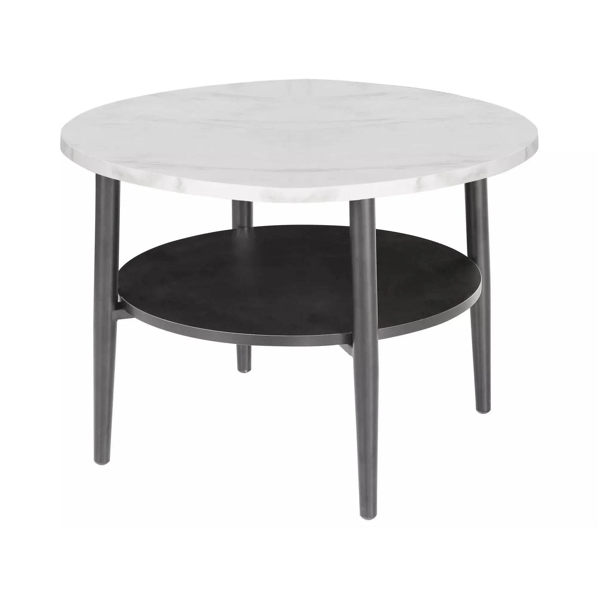 Masuta cafea DETROIT OCN-39183, alb/negru mat