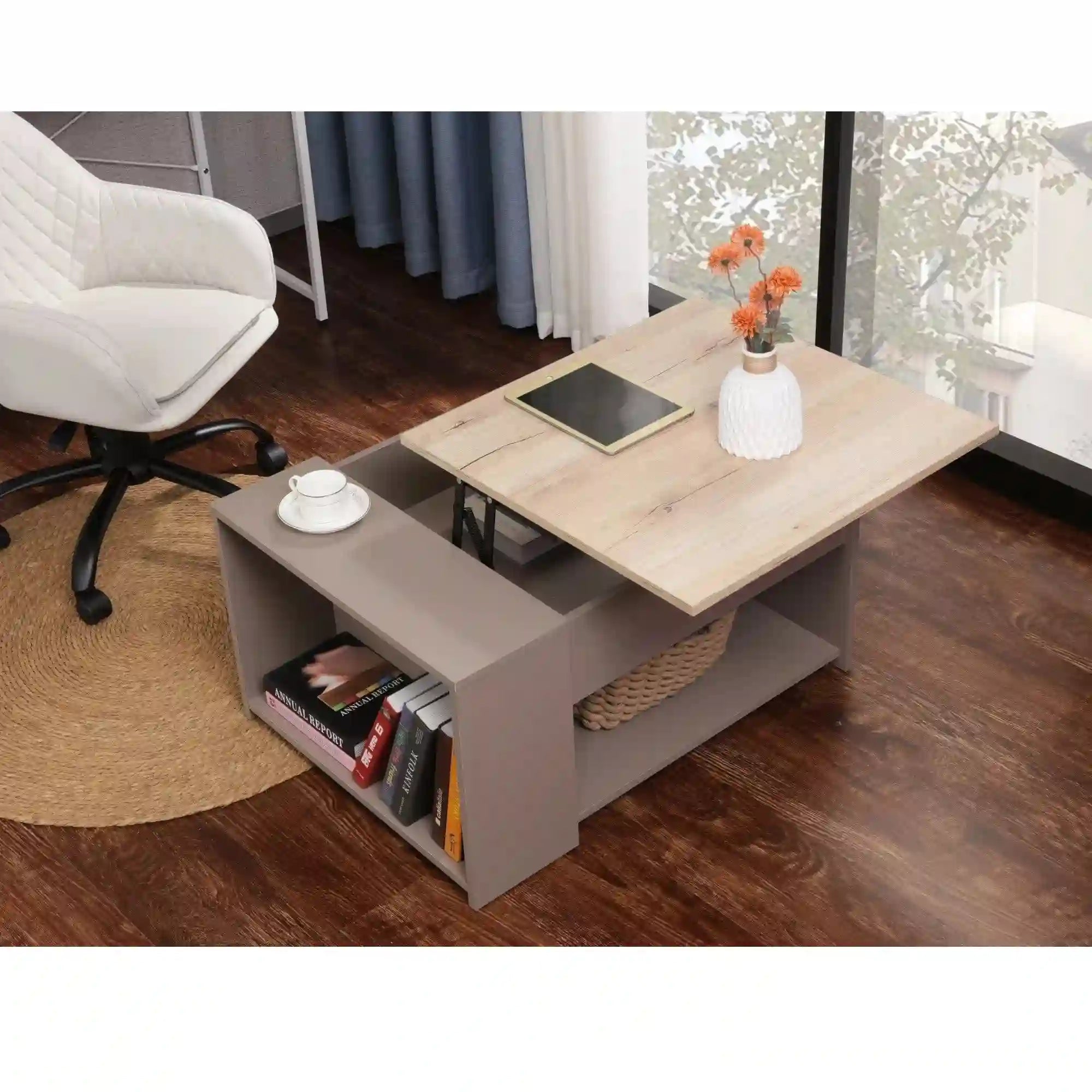 Masuta cafea DETROIT OCN-39202, bej/stejar