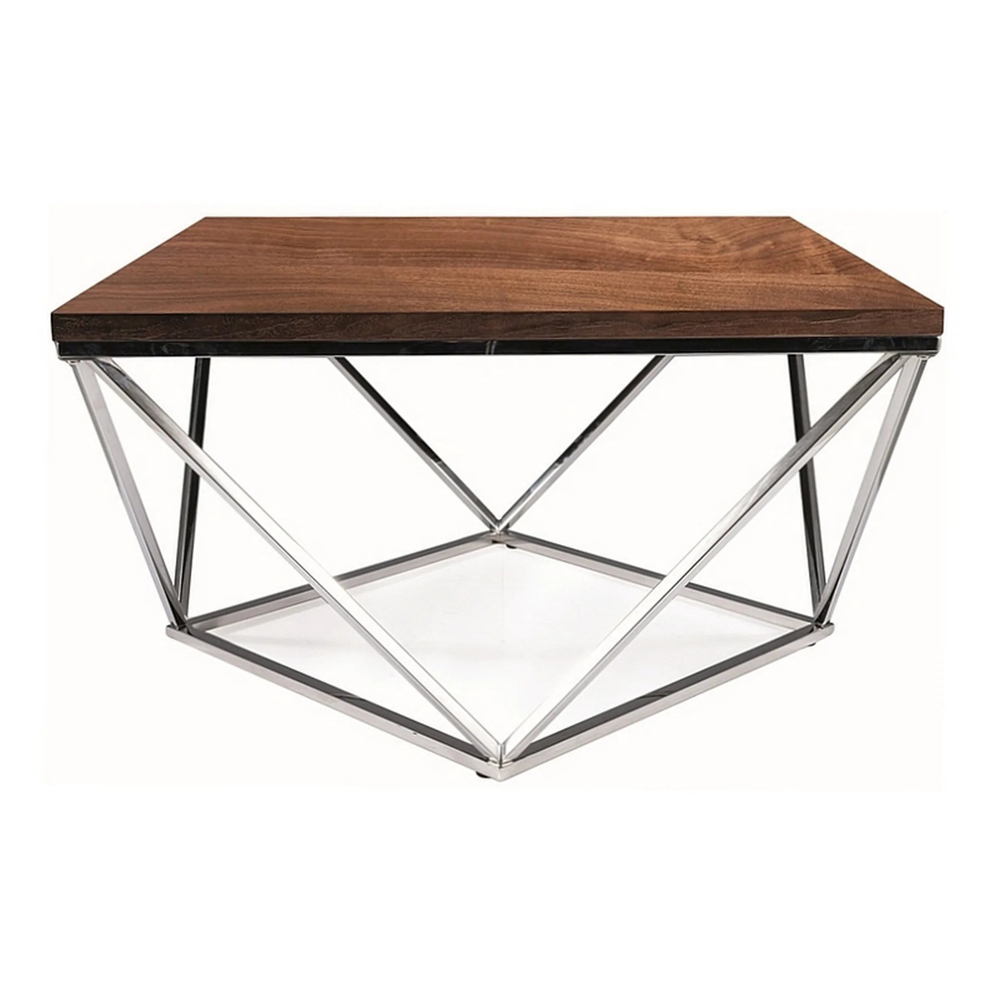 Masuta cafea DETROIT OCN-39279, nuc/argintiu