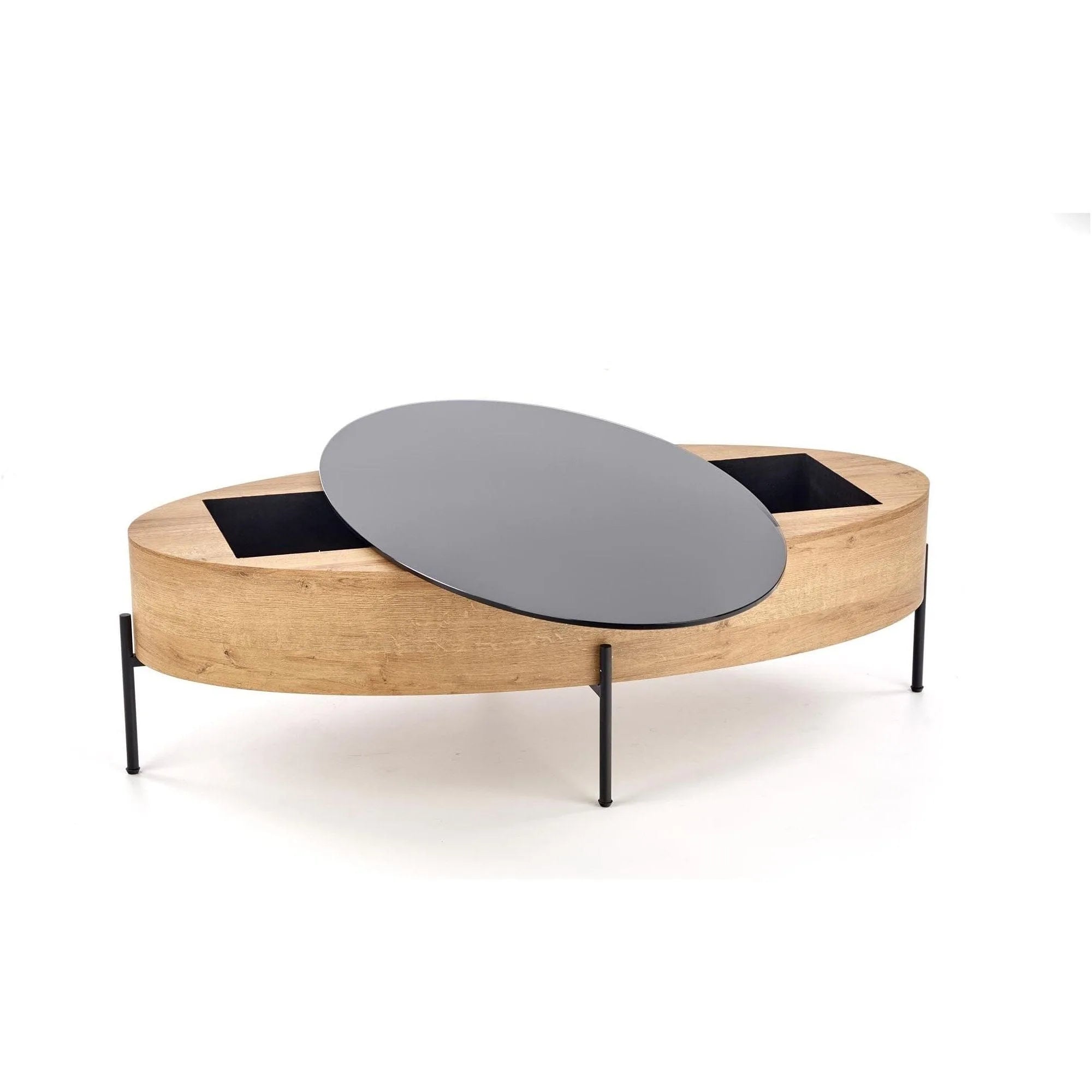 Masuta cafea HOUSTON OCN-37107, stejar auriu/negru