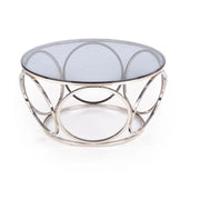 Masuta cafea HOUSTON OCN-37108, argintiu/transparent