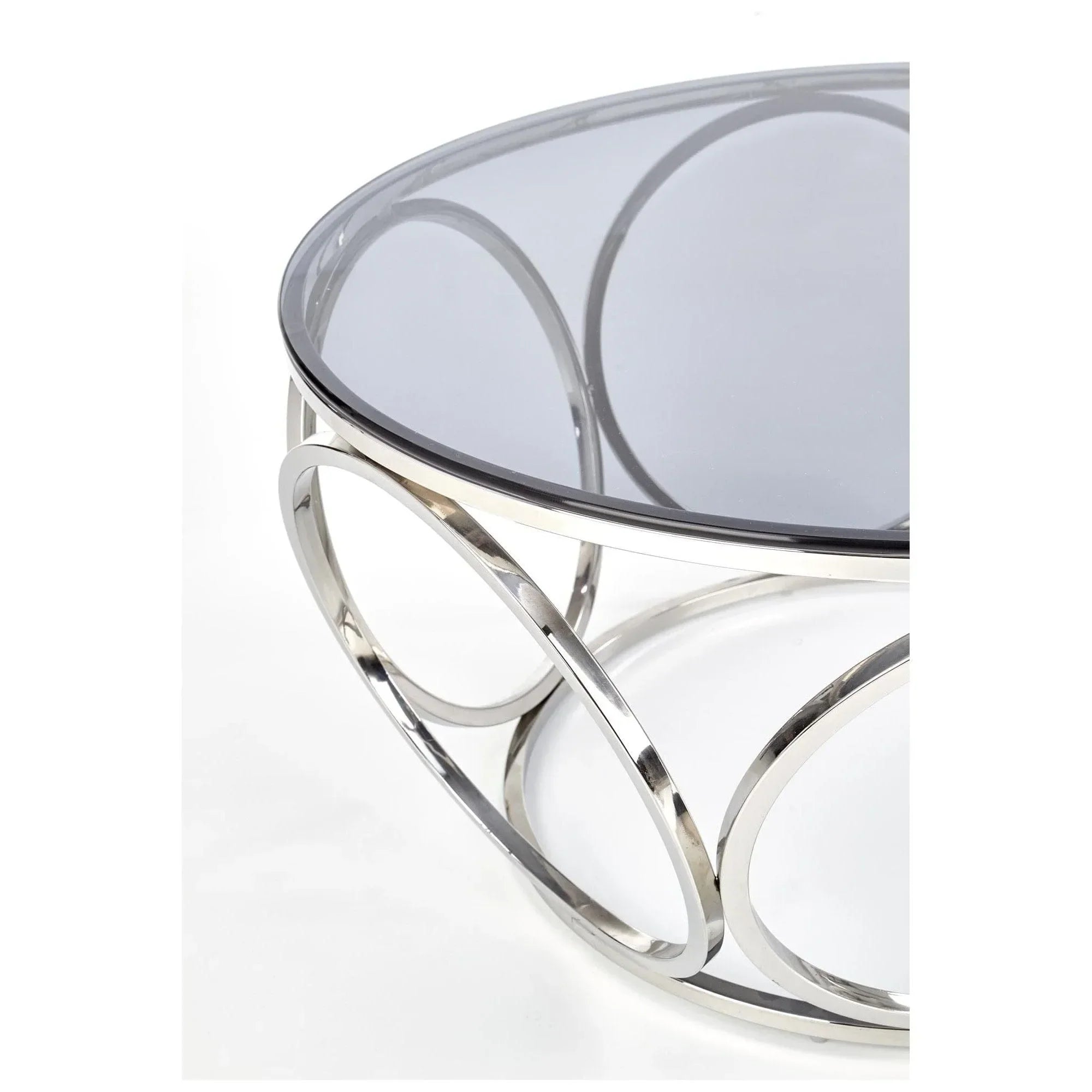 Masuta cafea HOUSTON OCN-37108, argintiu/transparent