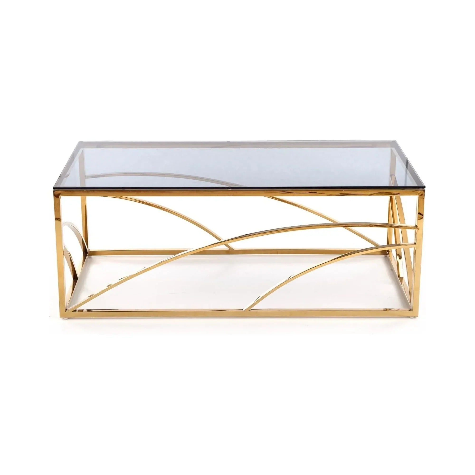 Masuta cafea HOUSTON OCN-37109, transparent/auriu