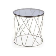 Masuta cafea HOUSTON OCN-37240, transparent/argintiu