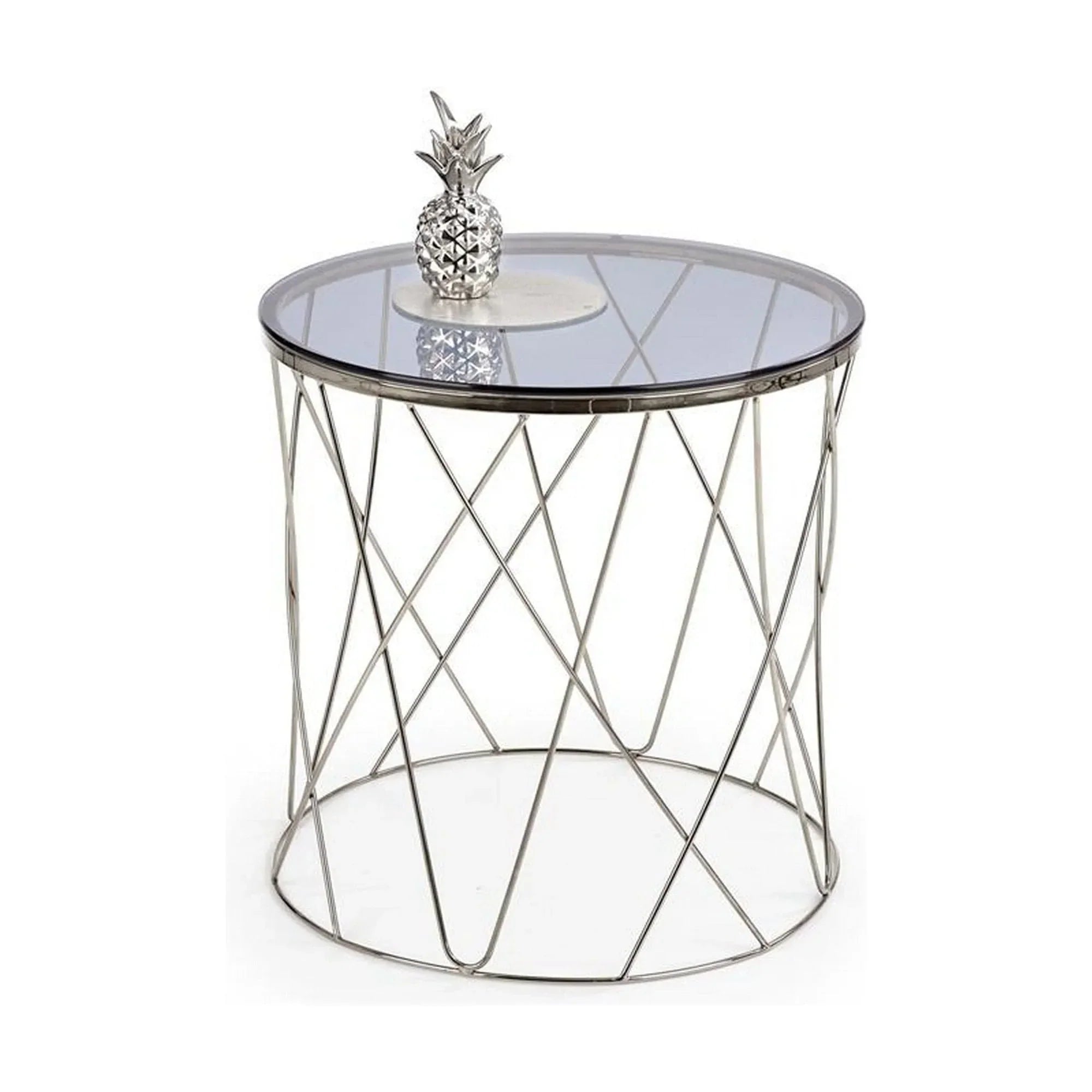 Masuta cafea HOUSTON OCN-37240, transparent/argintiu