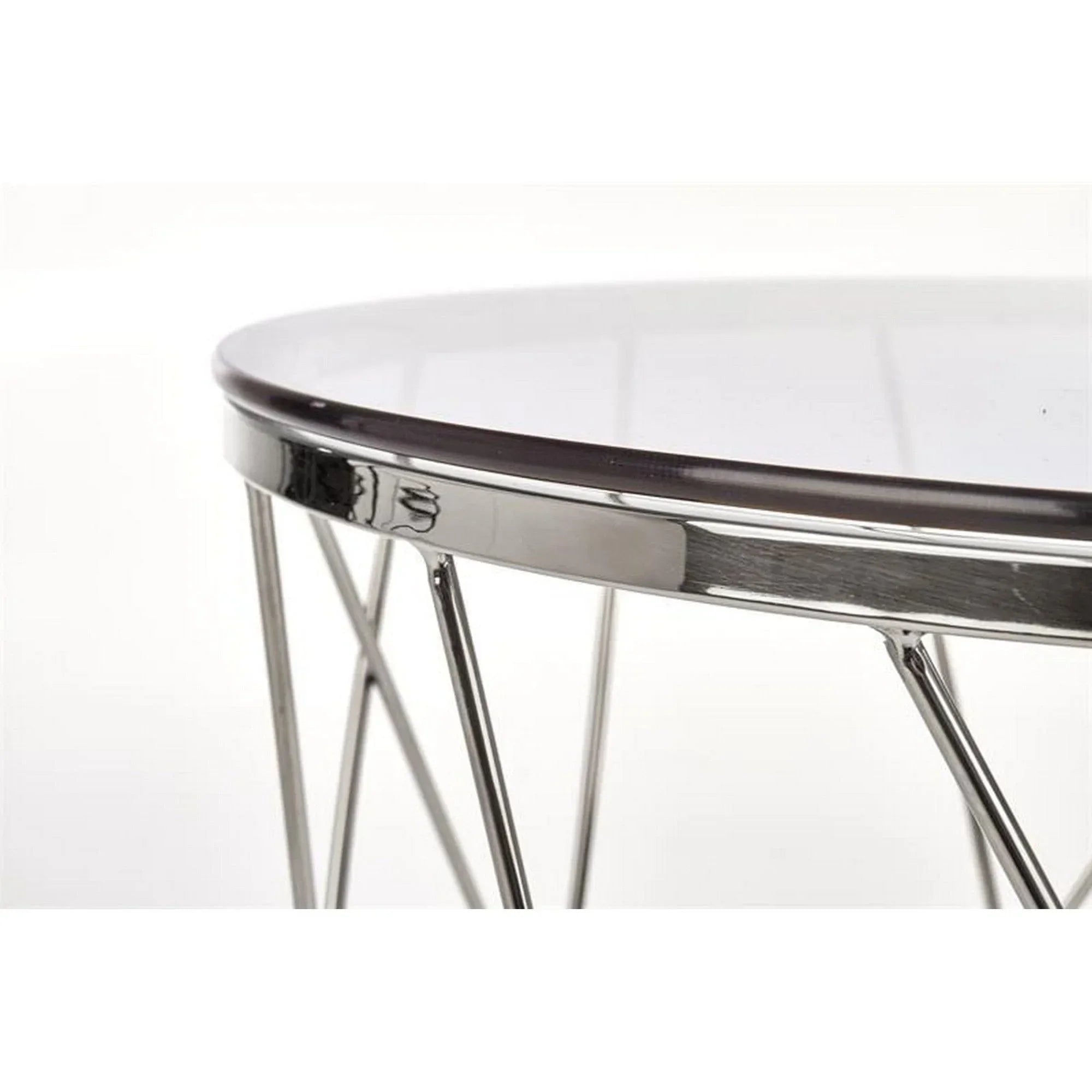 Masuta cafea HOUSTON OCN-37240, transparent/argintiu