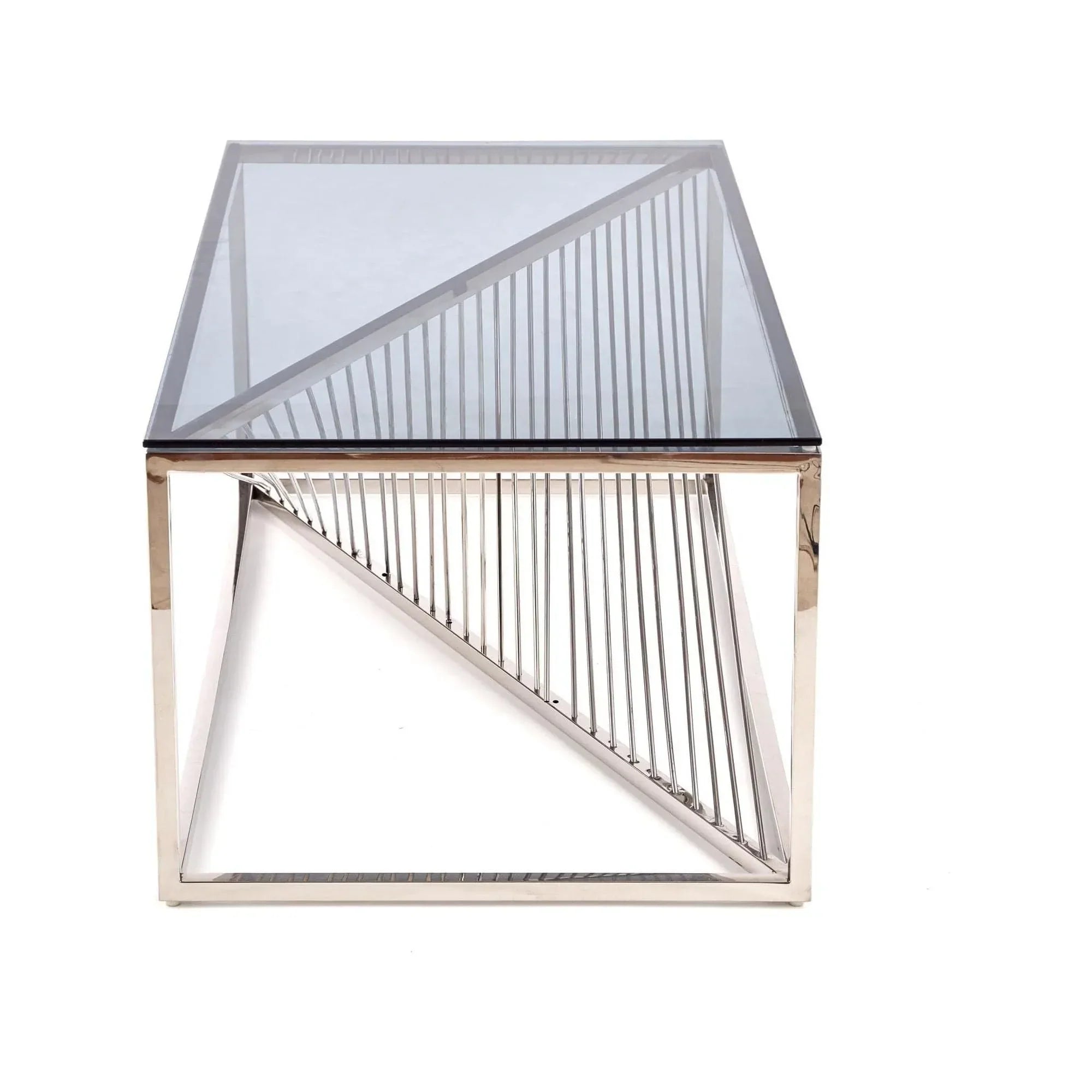 Masuta cafea HOUSTON OCN-37259, transparent/argintiu