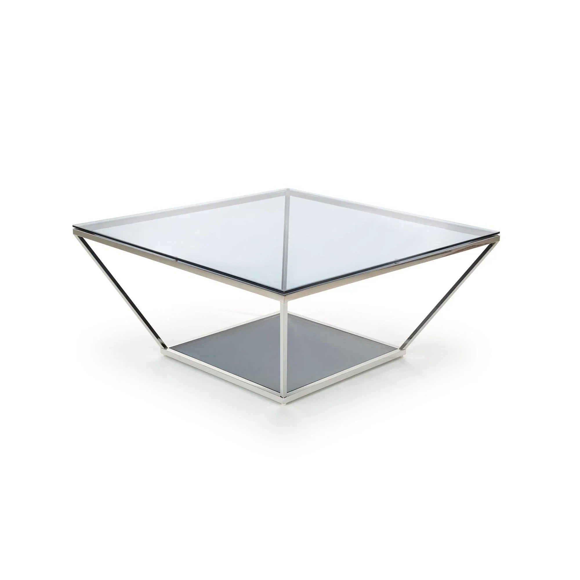 Masuta cafea HOUSTON OCN-37260, alb/argintiu