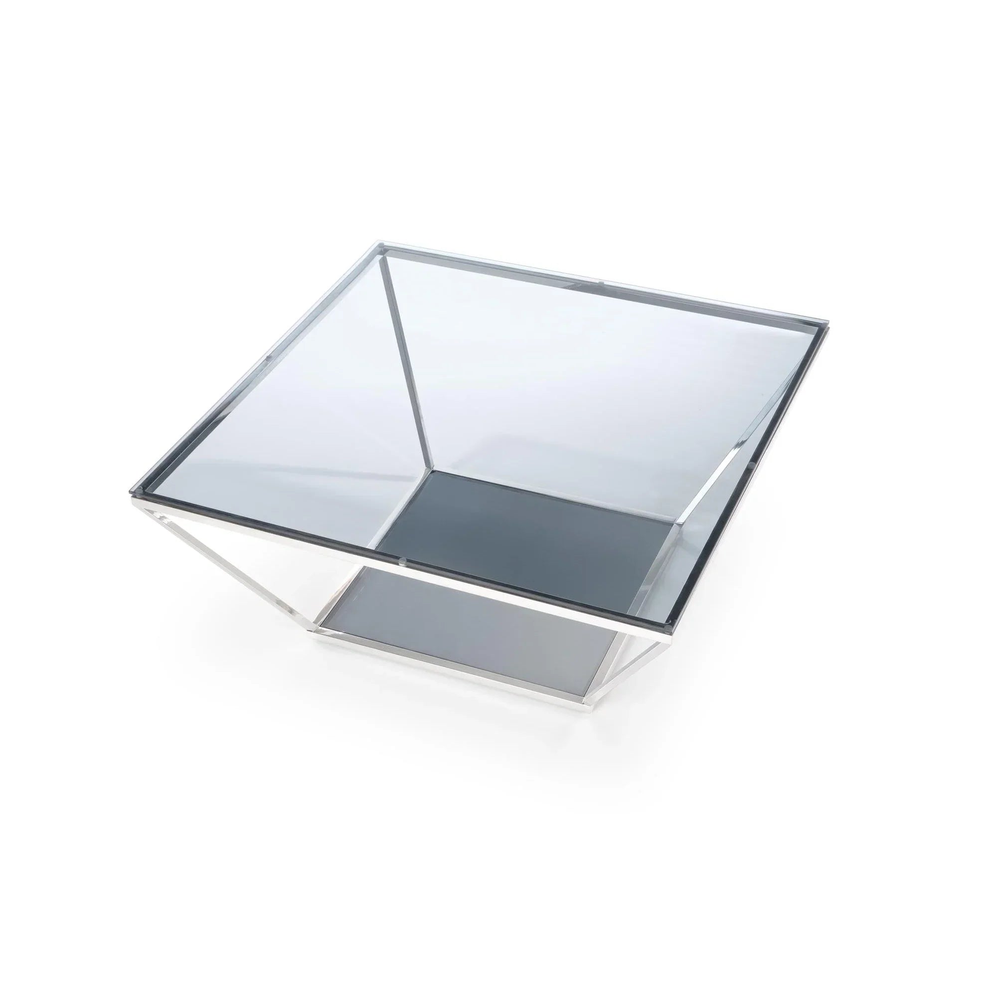 Masuta cafea HOUSTON OCN-37260, alb/argintiu