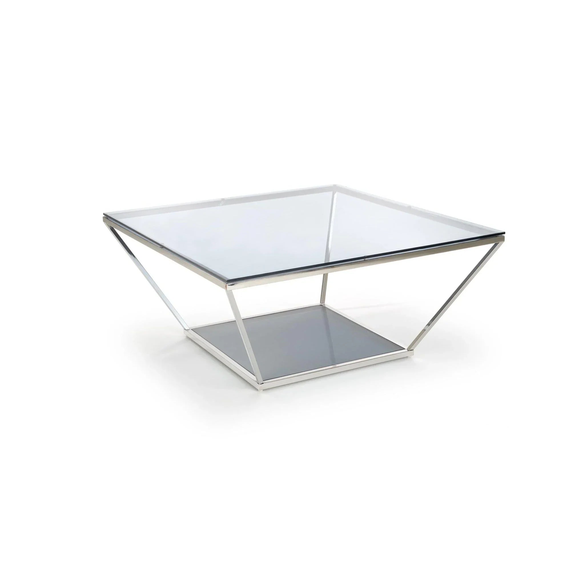 Masuta cafea HOUSTON OCN-37260, alb/argintiu