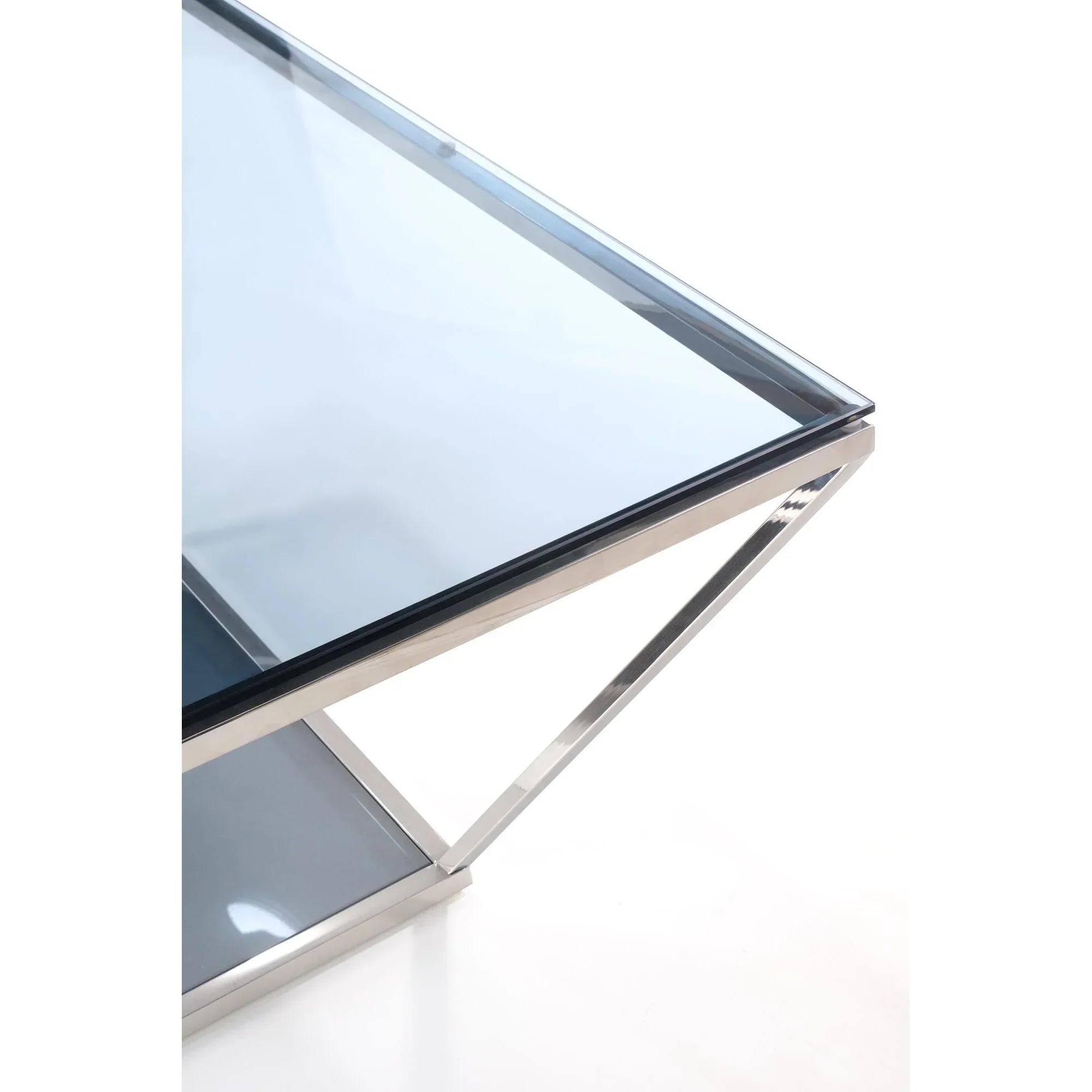 Masuta cafea HOUSTON OCN-37260, alb/argintiu