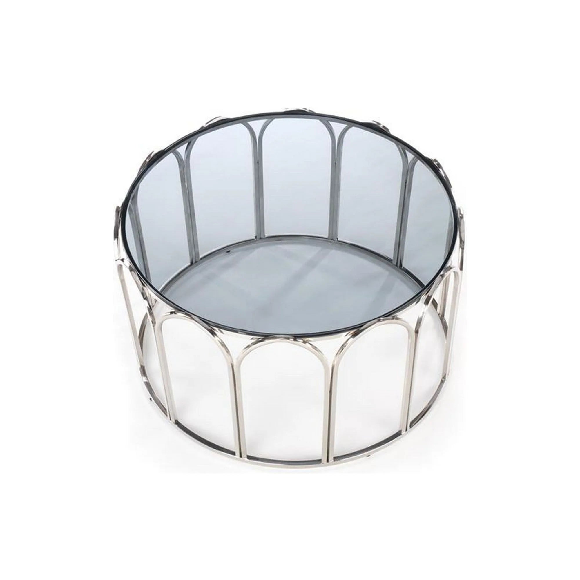 Masuta de cafea HOUSTON OCN-37056, negru/fumuriu/argintiu