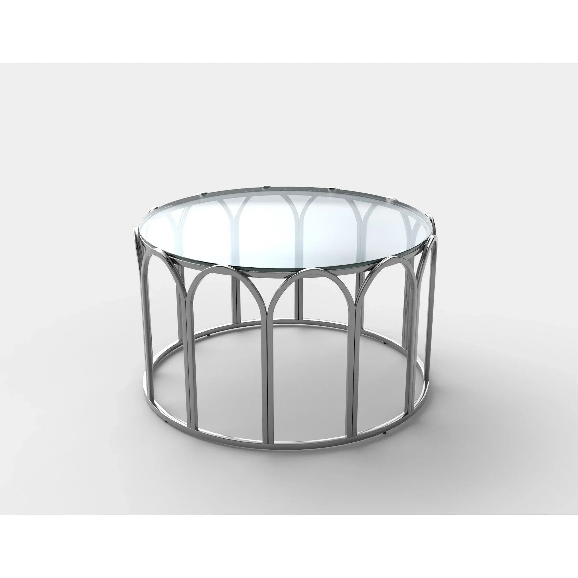 Masuta de cafea HOUSTON OCN-37056, negru/fumuriu/argintiu