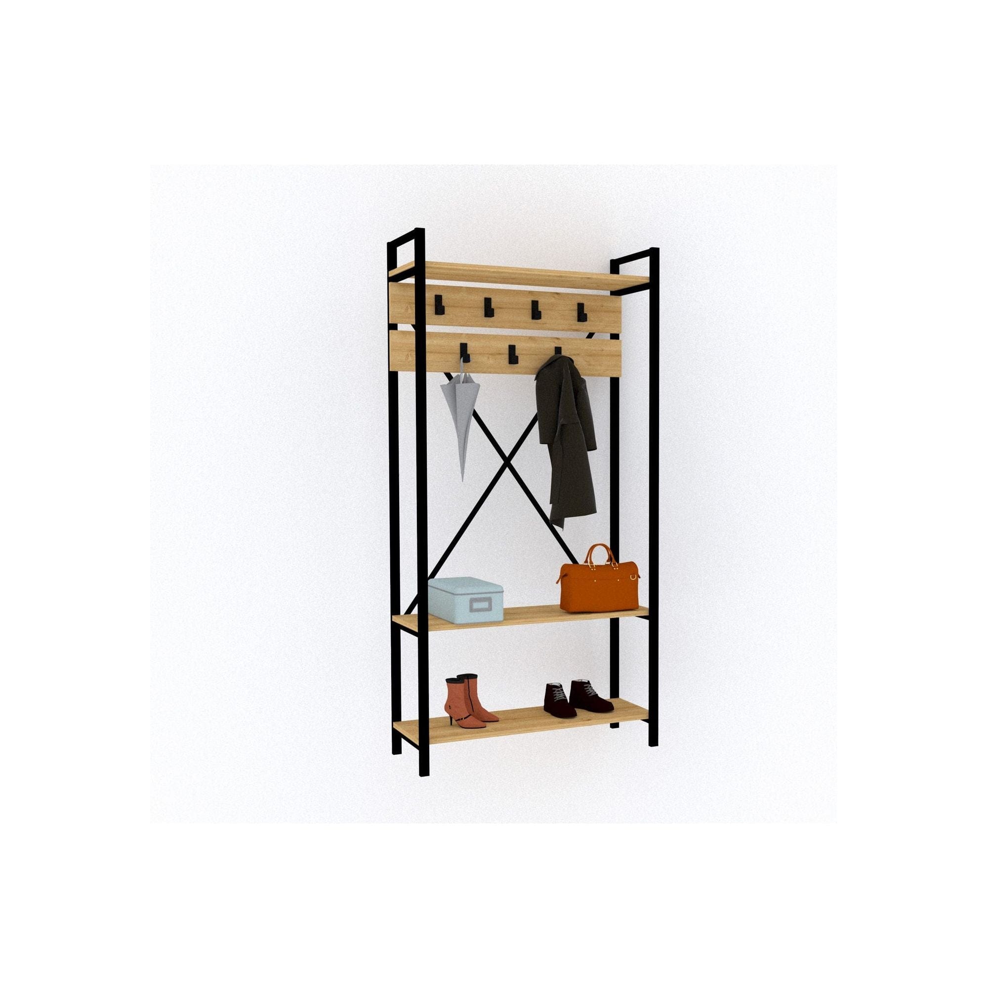 Mobilier hol AMSTERDAM OCN-32683, stejar/negru