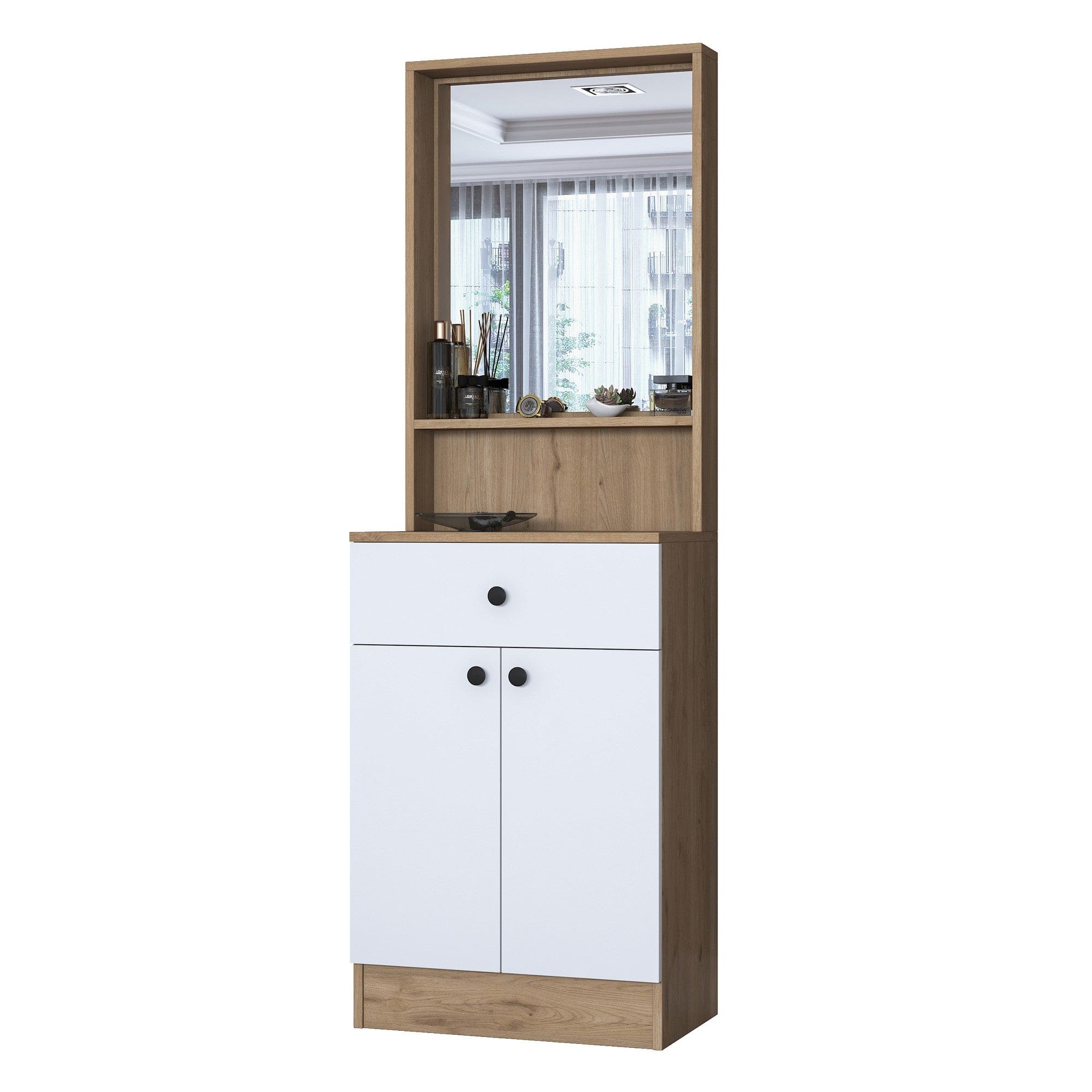 Mobilier hol AMSTERDAM OCN-32689, stejar/alb