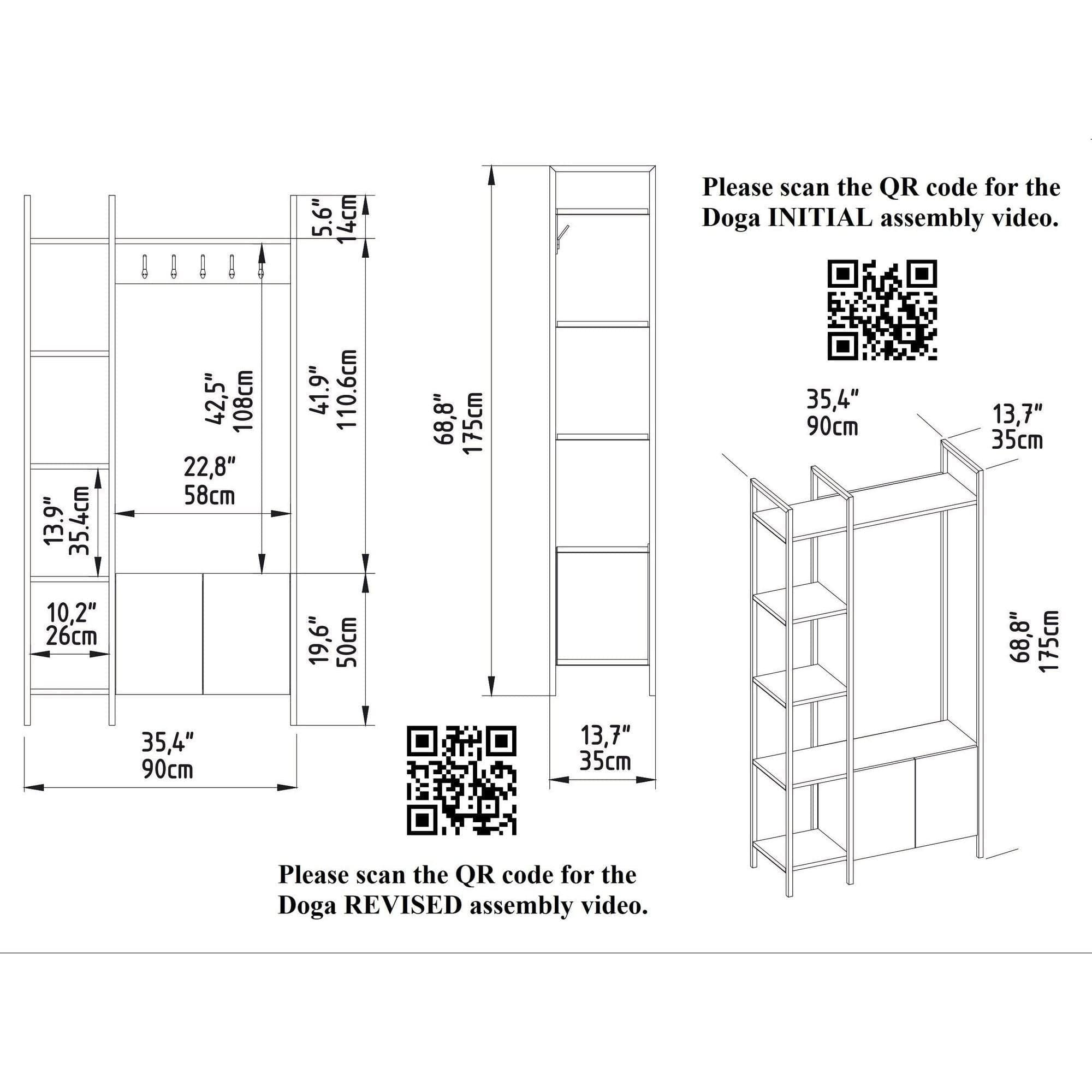 Mobilier hol AMSTERDAM OCN-32706, nuc/negru