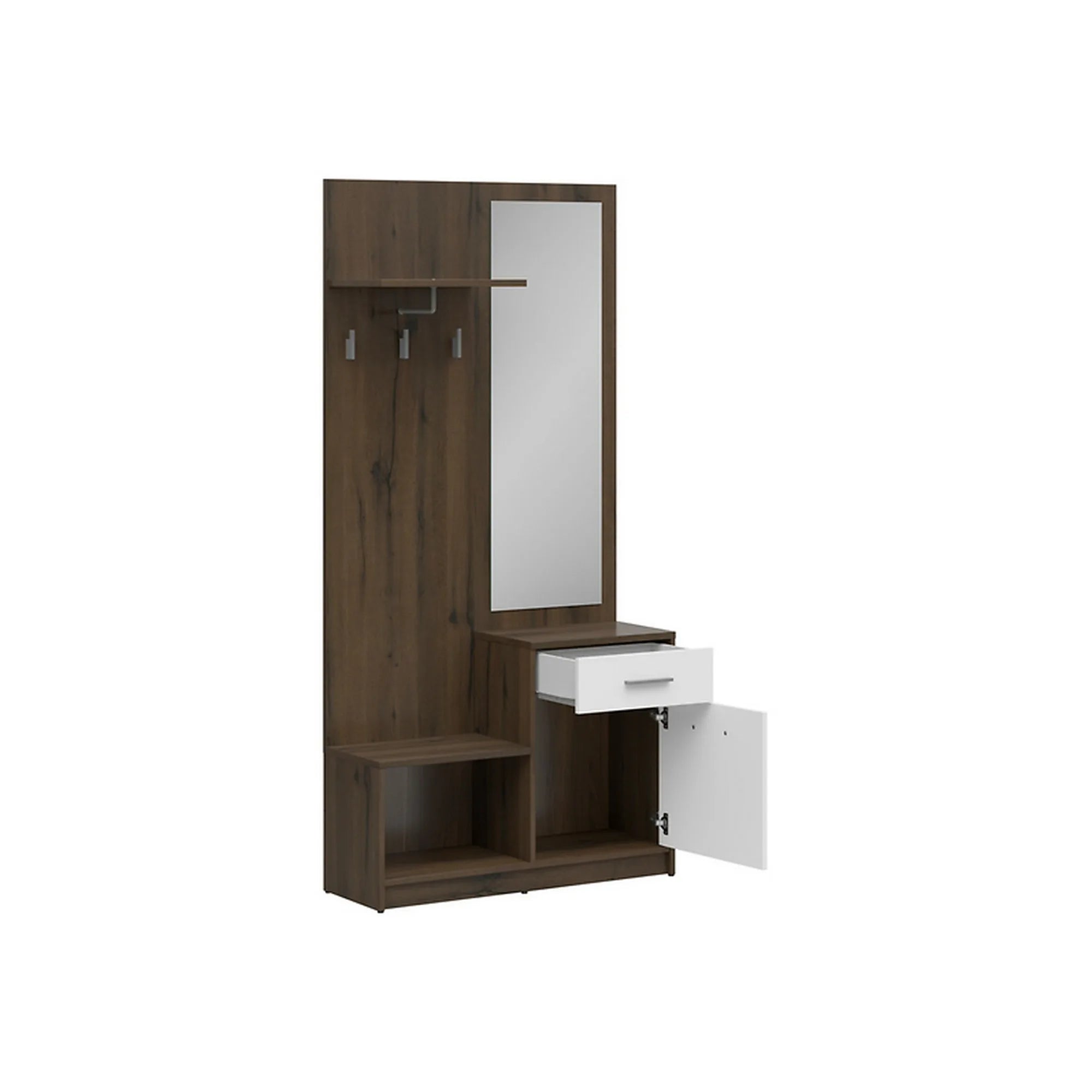 Mobilier hol BERGEN OCN-29160, stejar nobil/alb