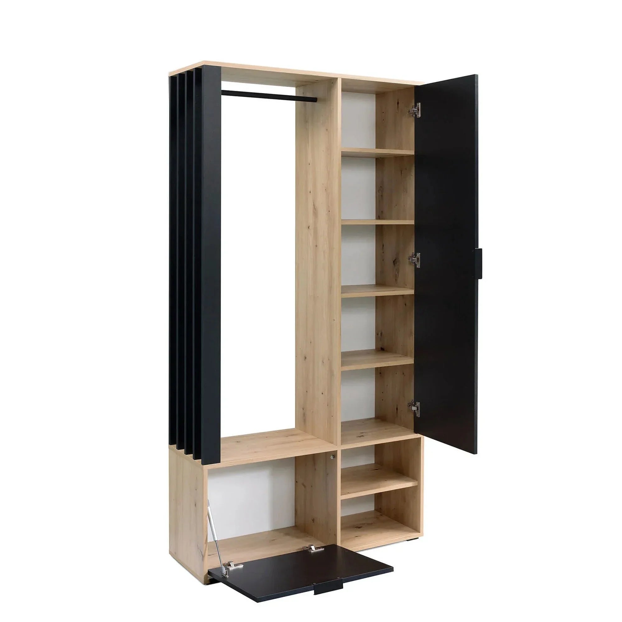 Mobilier hol HOUSTON OCN-37569, stejar artisan/negru