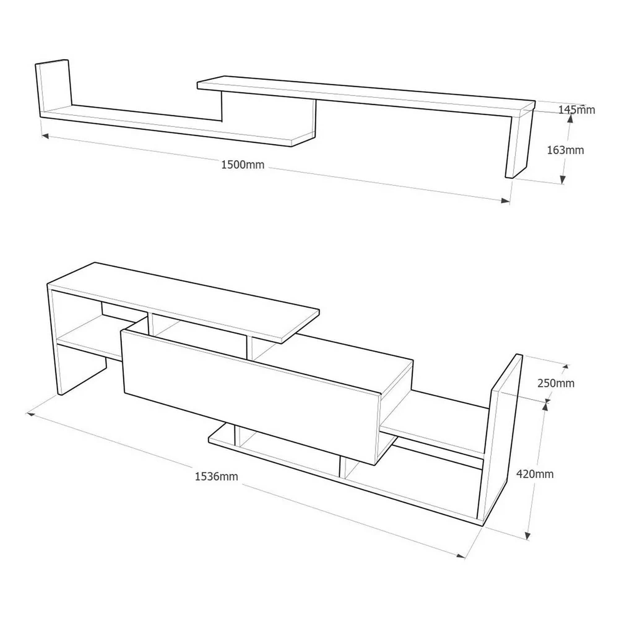Mobilier living AMSTERDAM OCN-32321, alb/nuc