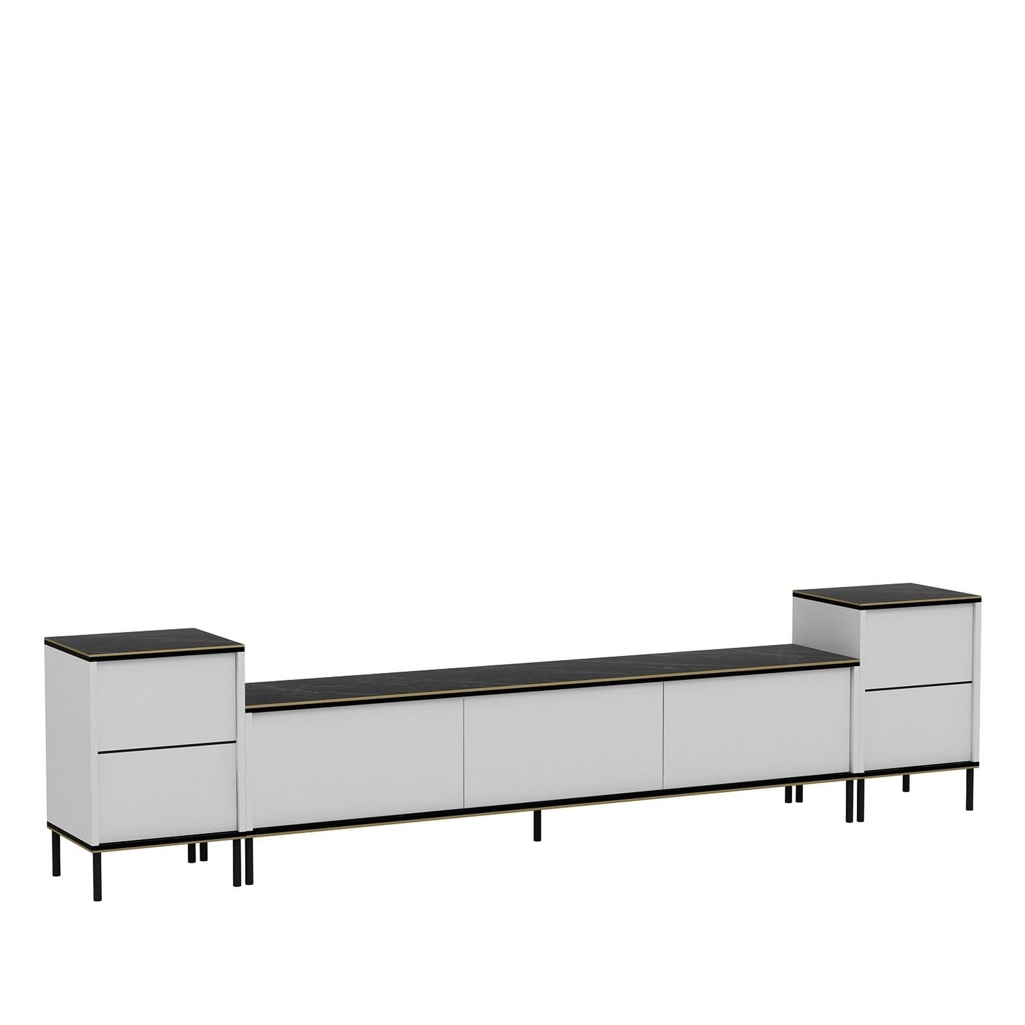 Mobilier living AMSTERDAM OCN-32381, alb/negru