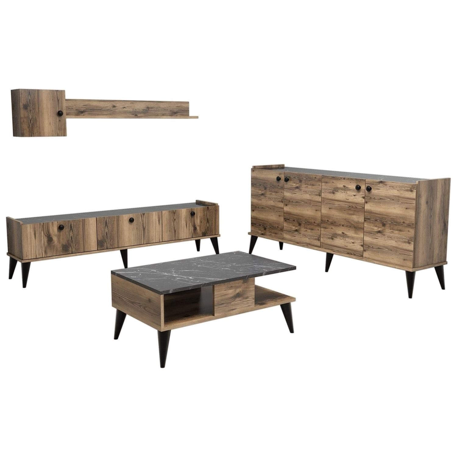 Mobilier living AMSTERDAM OCN-32384, stejar/negru