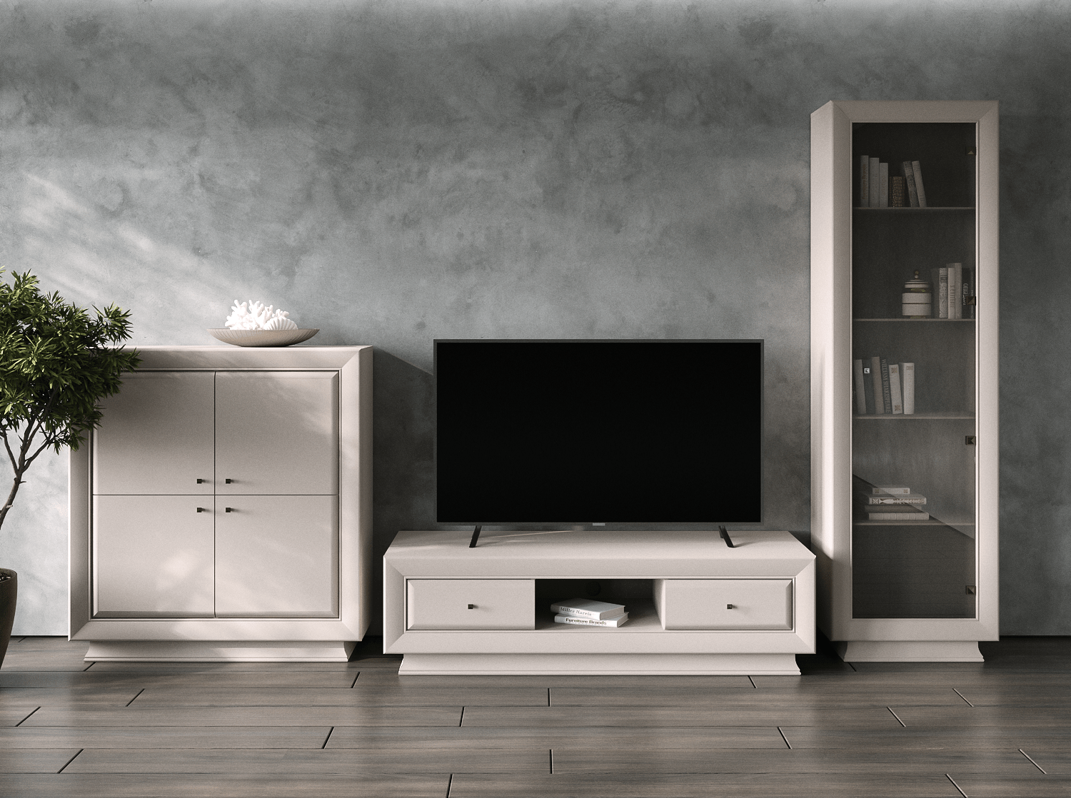 Mobilier living LARGO CLASSIC, casmir, PAL, 318x38x204 cm