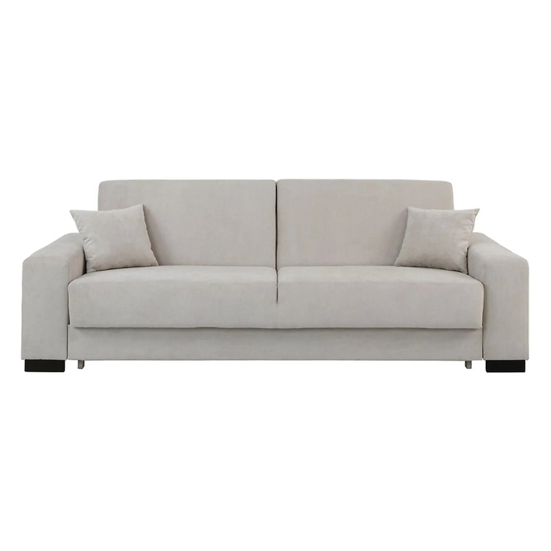 Canapea extensibila RUBIO, stofa catifelata bej - Matrix 2, cu lada depozitare, 232x95x81 cm