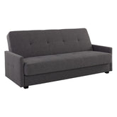 Canapea extensibila MARO, stofa clasica gri inchis - Mossa 99, cu lada depozitare, 207x95x95 cm