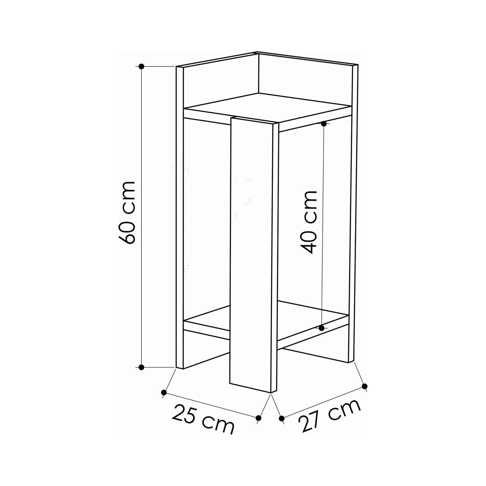 Noptiera AMSTERDAM OCN-31523, stejar/gri antracit