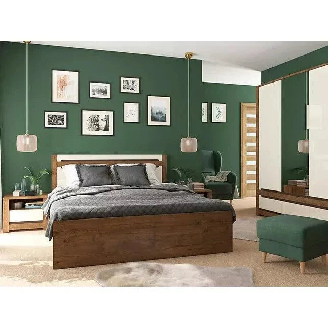 Noptiera BERGEN OCN-28950, stejar inchis/crem