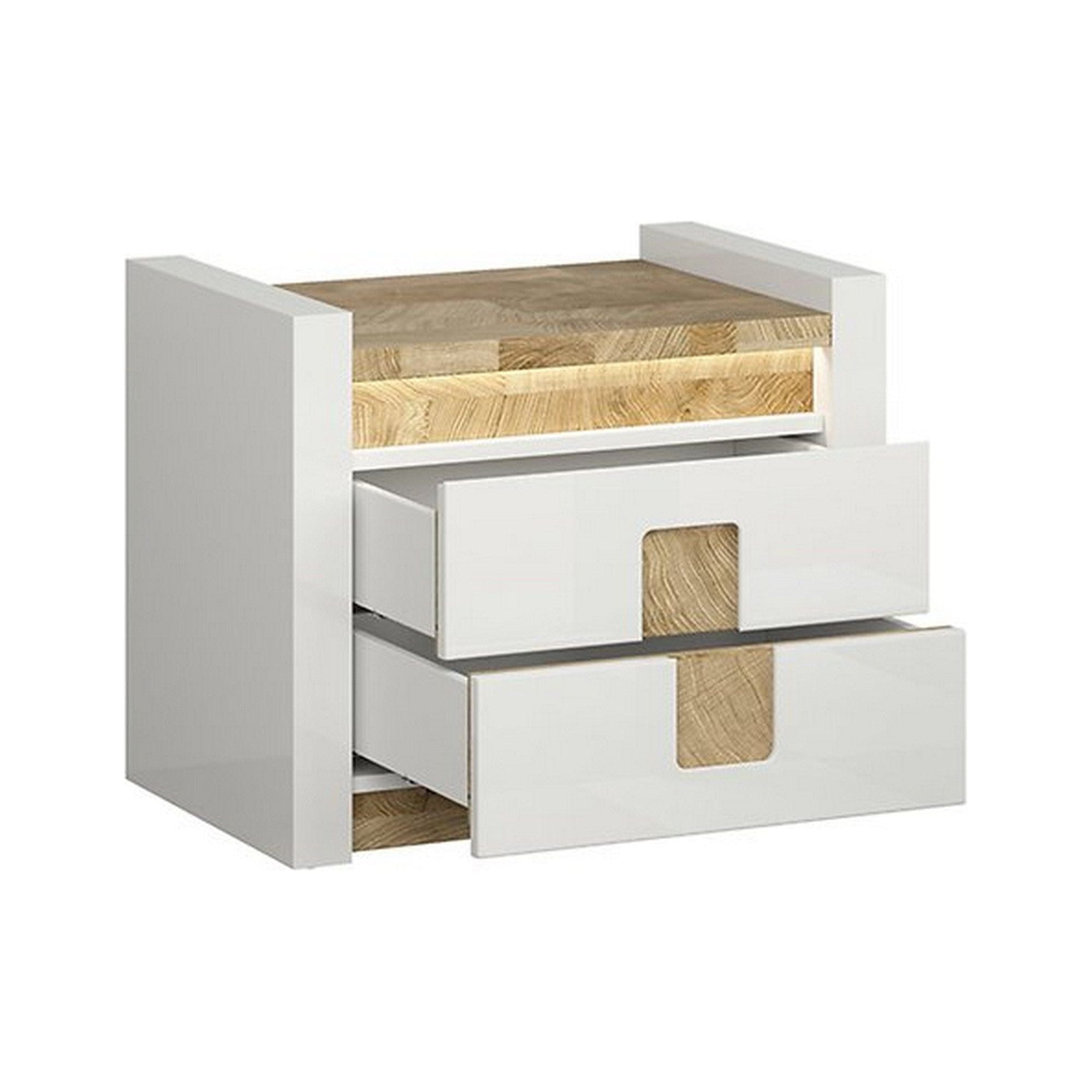 Noptiera BERGEN OCN-28951, alb/stejar sonoma