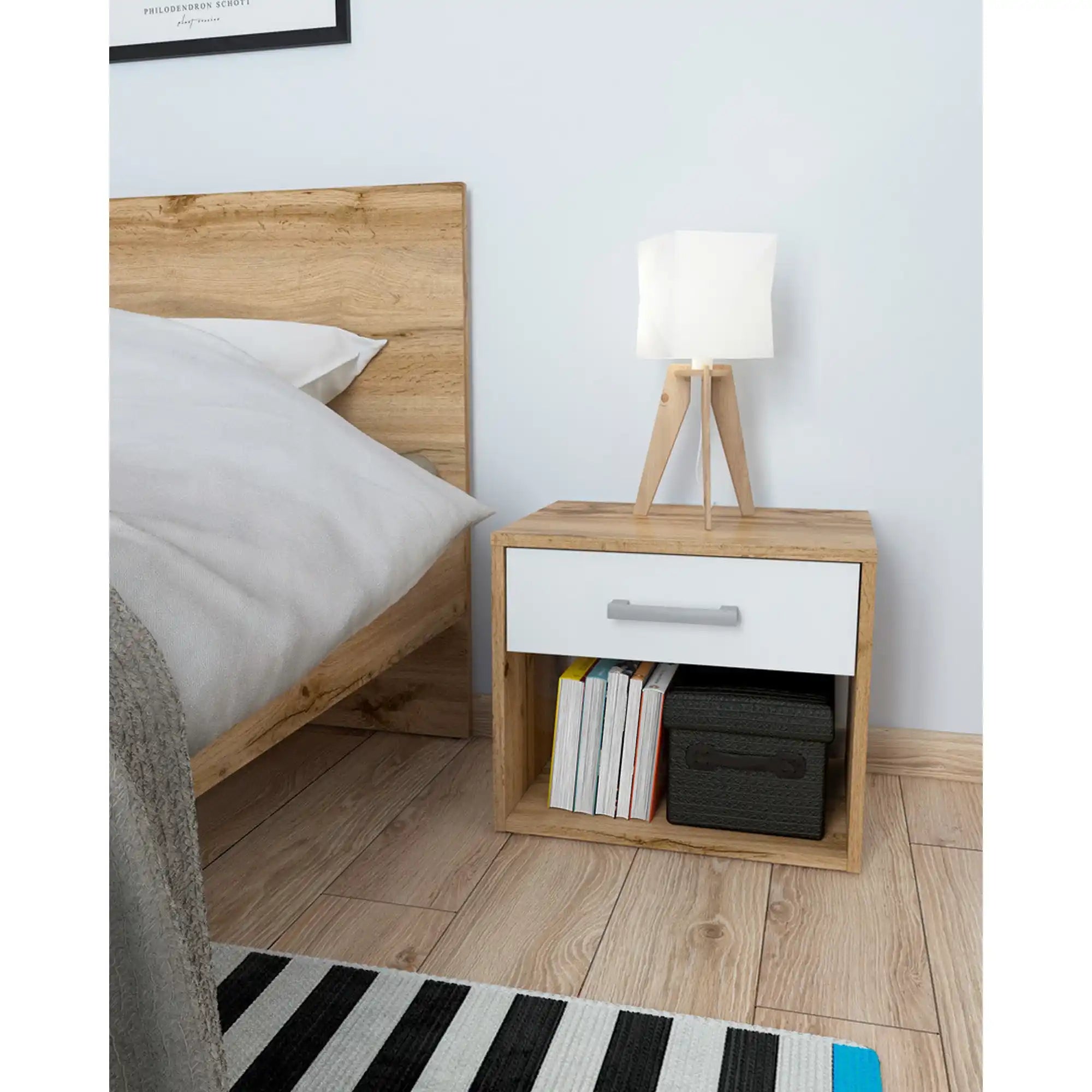 Noptiera BERGEN OCN-28958, stejar wotan/alb