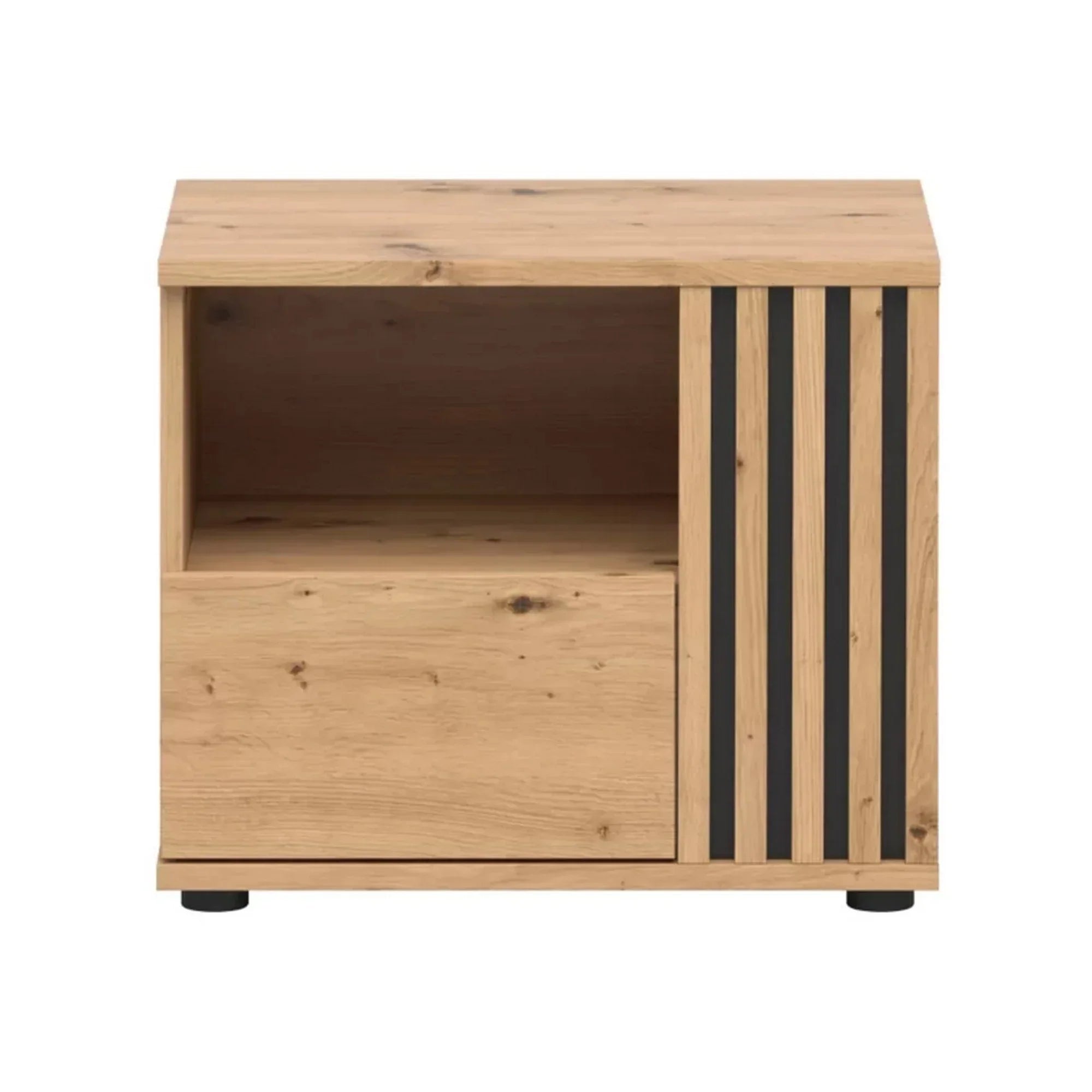 Noptiera BERGEN OCN-28974, stejar artisan/negru mat