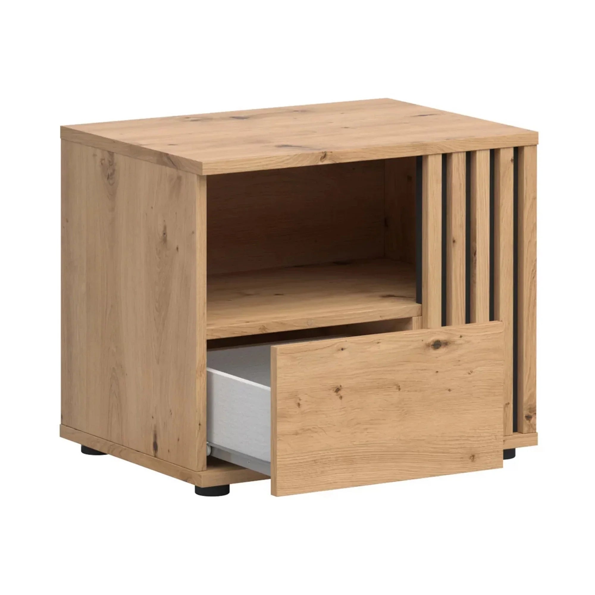 Noptiera BERGEN OCN-28974, stejar artisan/negru mat