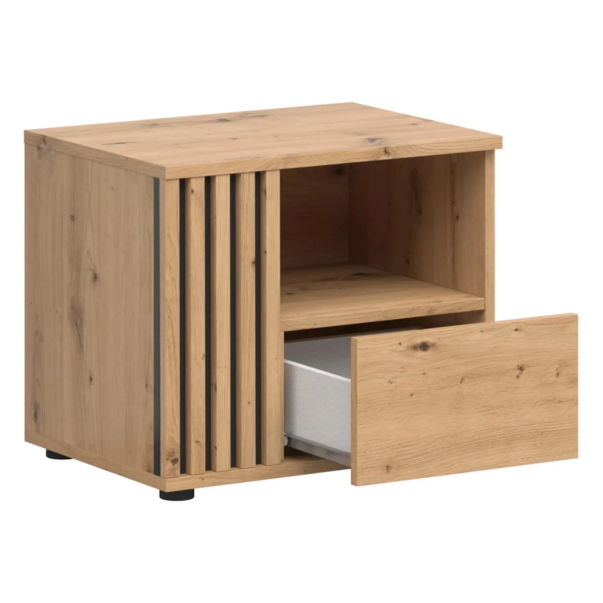 Noptiera BERGEN OCN-28975, stejar artisan/negru mat