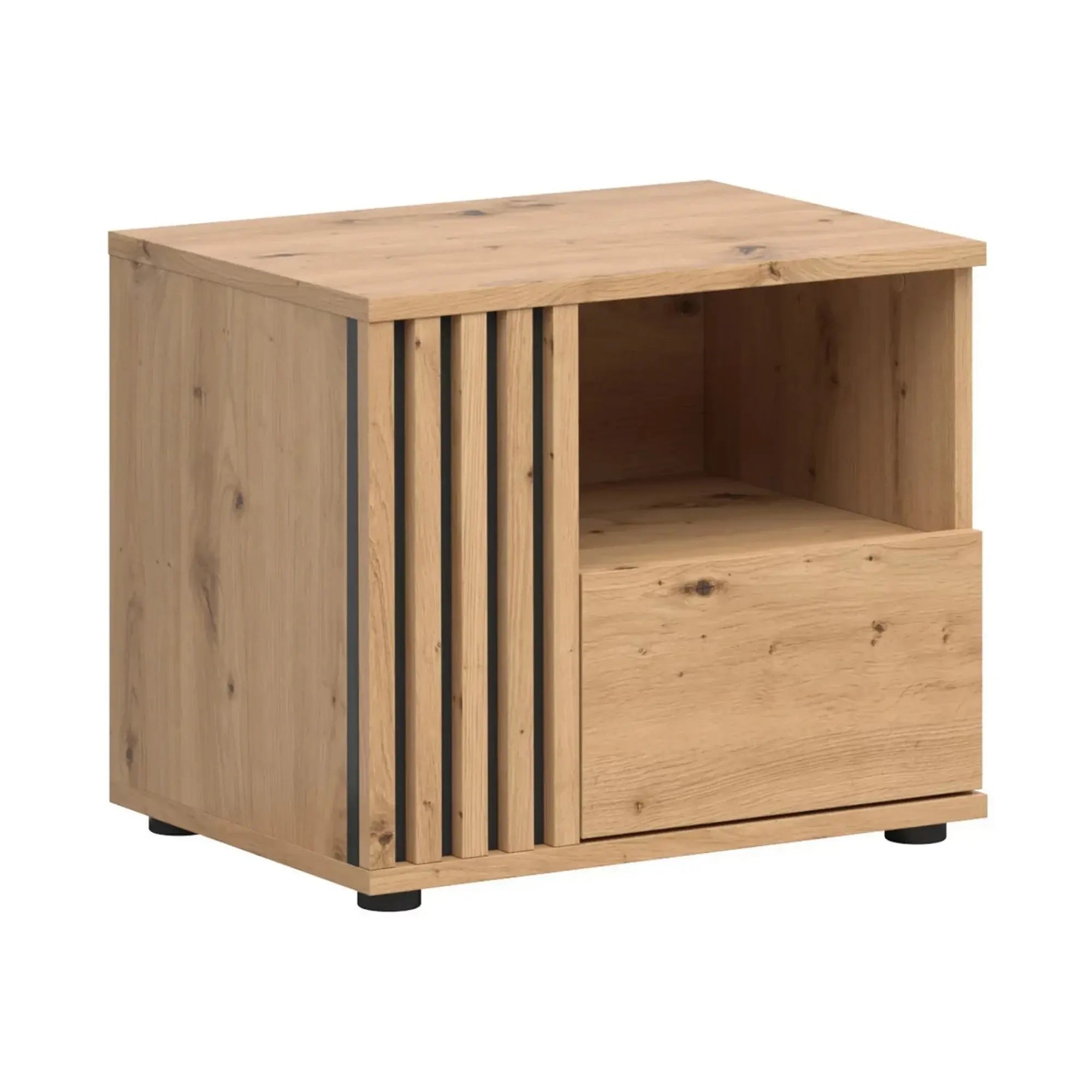 Noptiera BERGEN OCN-28975, stejar artisan/negru mat