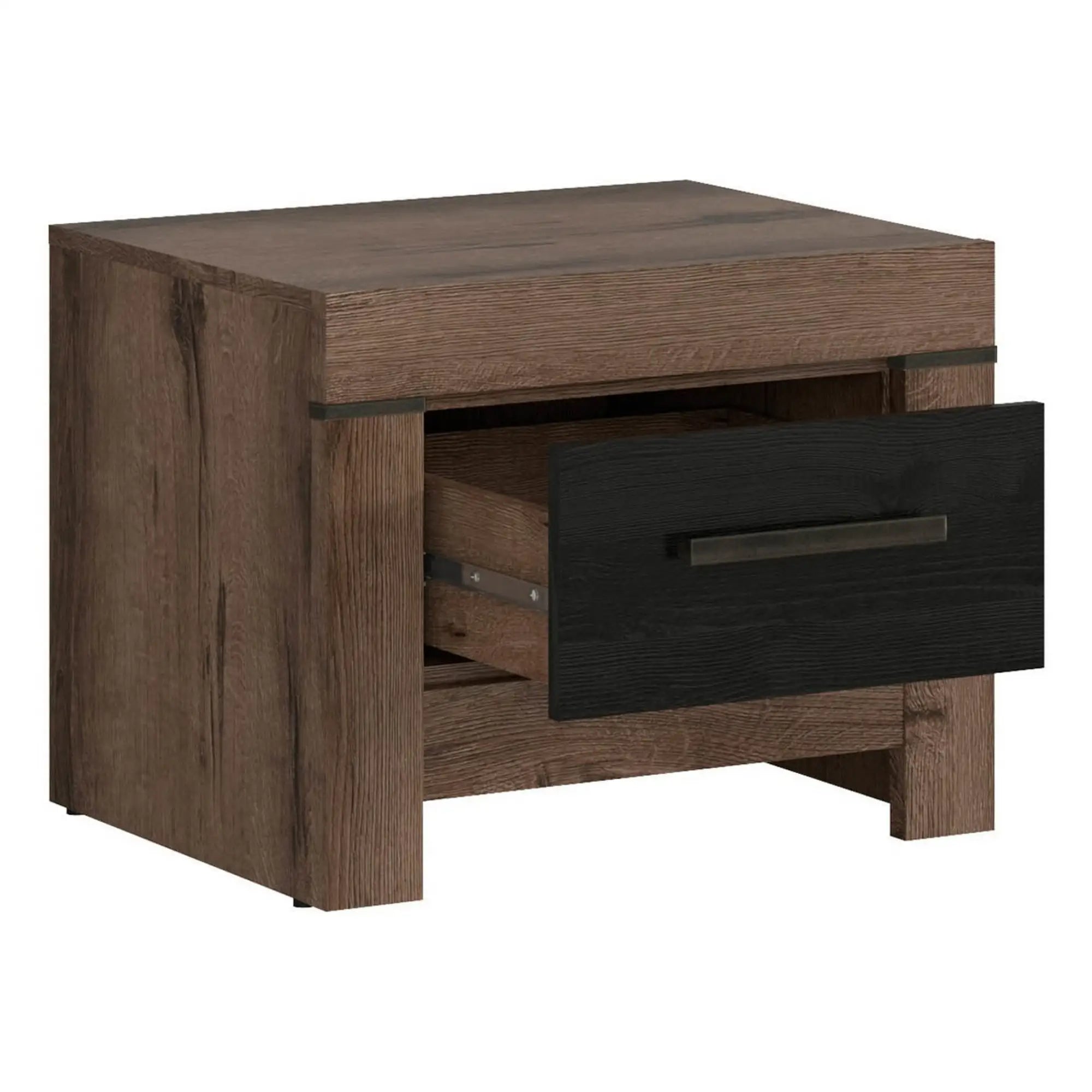 Noptiera BERGEN OCN-28980, stejar/negru