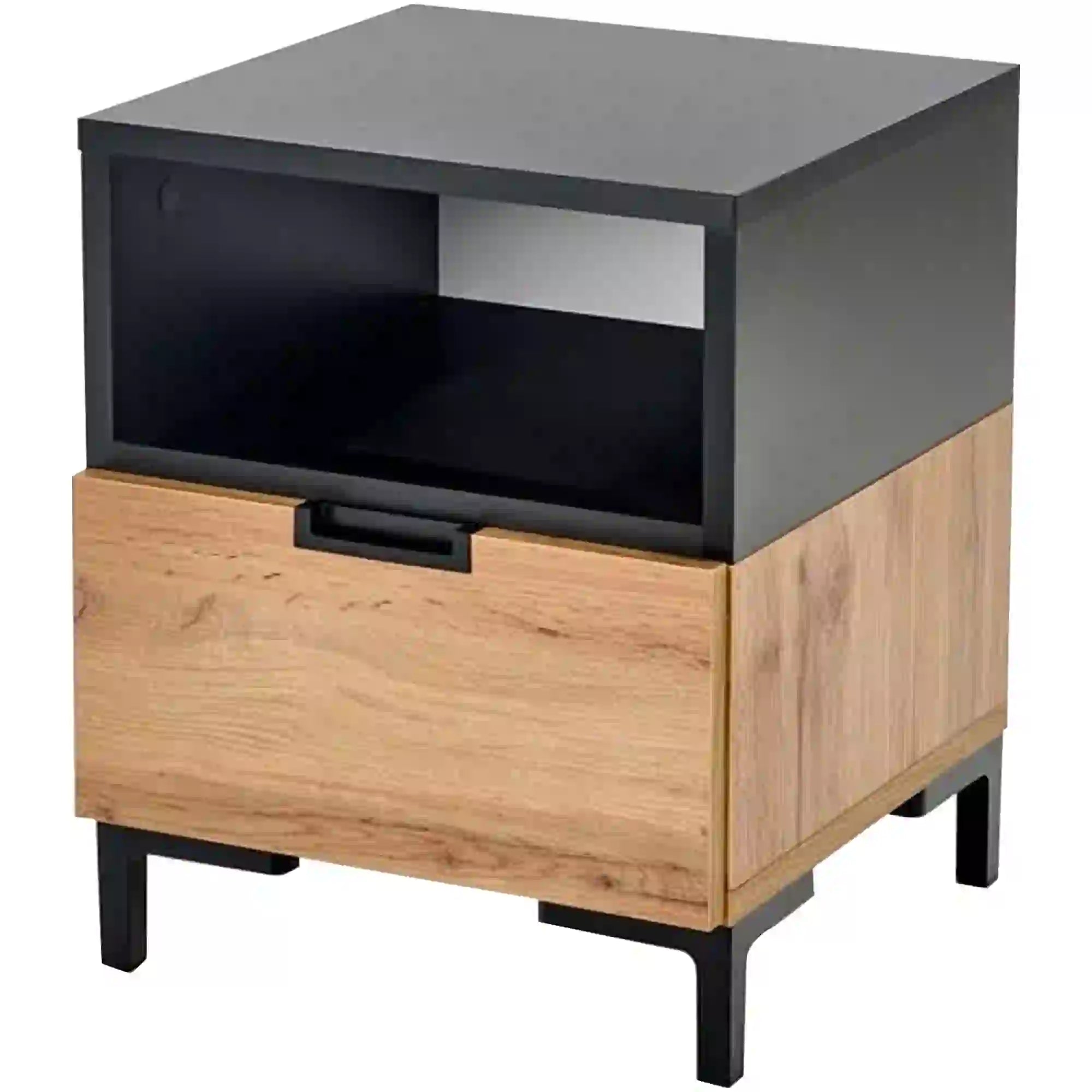 Noptiera HOUSTON OCN-36983, stejar wotan/negru