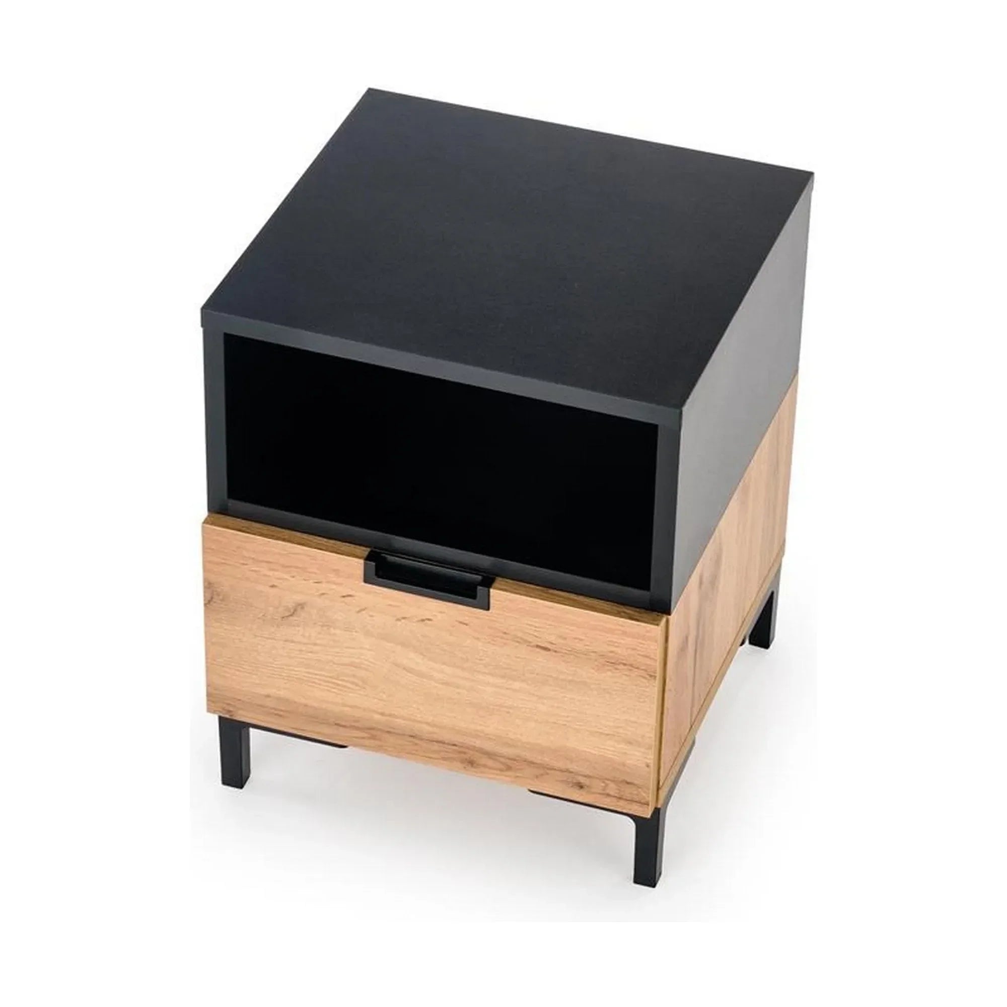 Noptiera HOUSTON OCN-36983, stejar wotan/negru