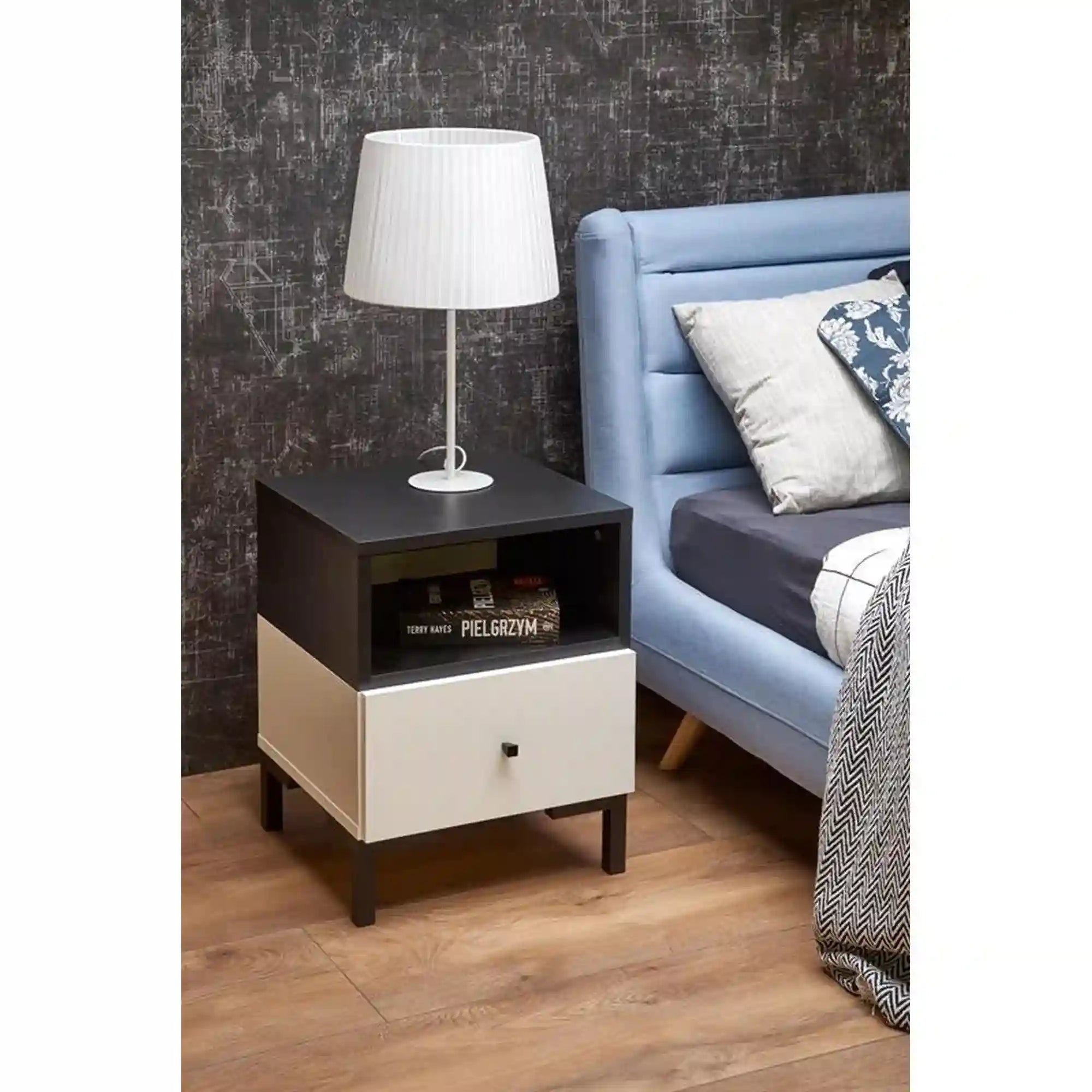 Noptiera HOUSTON OCN-36992, alb/negru