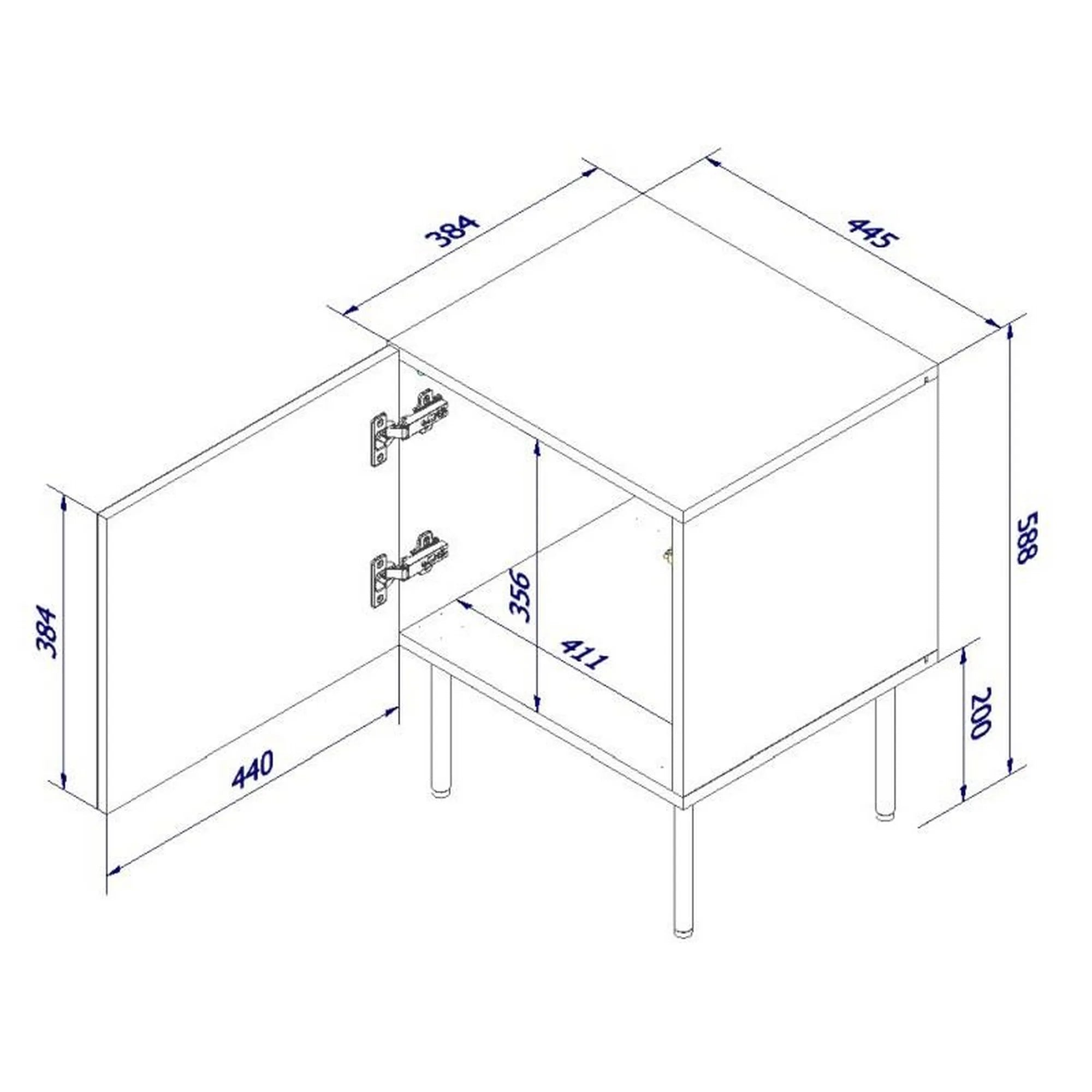 Noptiera HOUSTON OCN-37008, negru