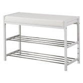 Pantofar DANIELA, alb/crom, metal, 80x30x52 cm