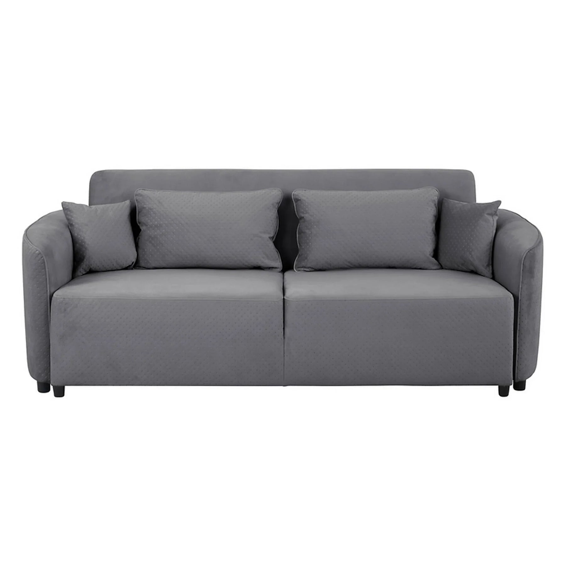 Canapea extensibila AKARO, stofa catifelata gri - Tiffany 18, cu lada depozitare, 227x114x85 cm