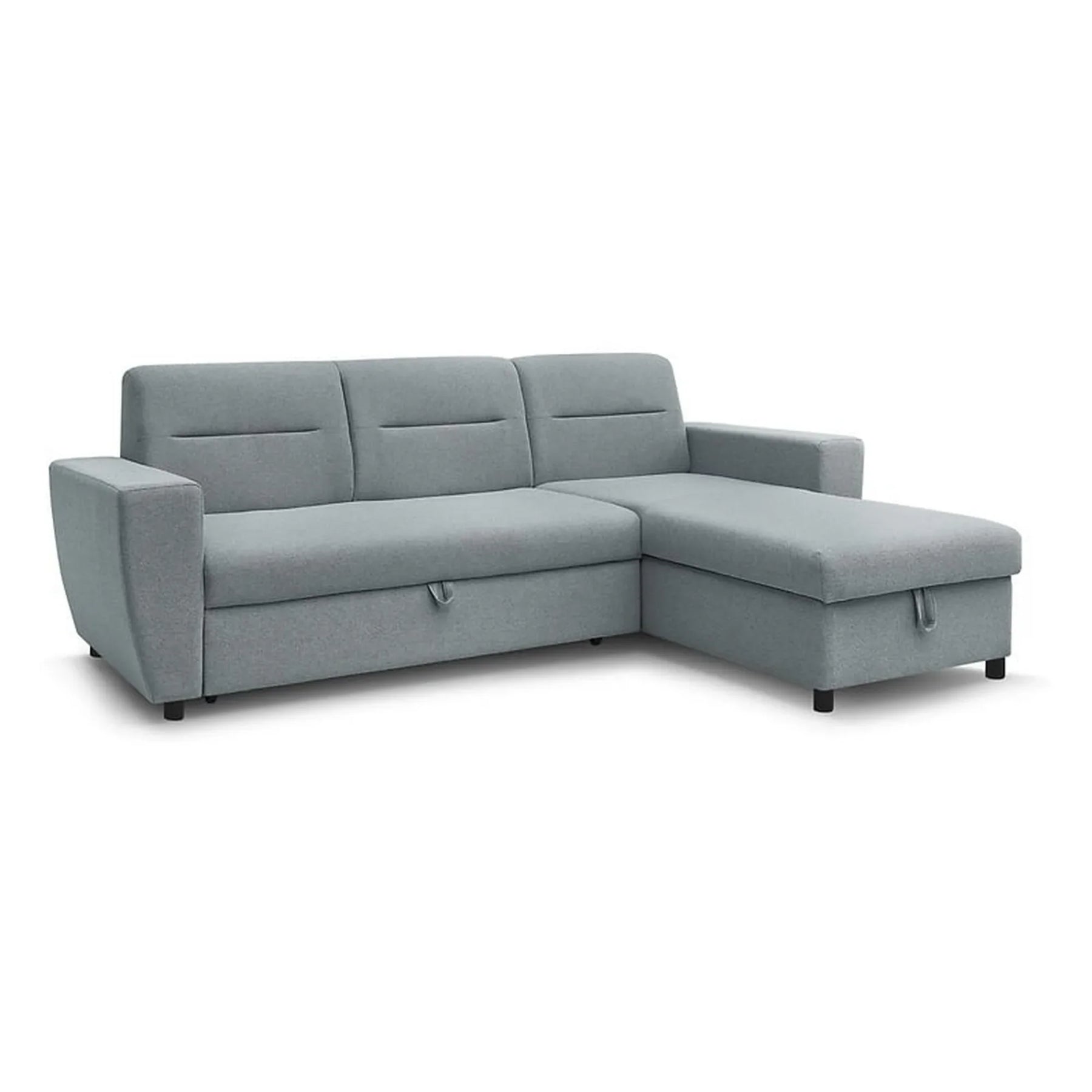 Coltar extensibil KIERTEN, universal, stofa clasica gri - Opium 85, cu lada depozitare, 248x162x84 cm