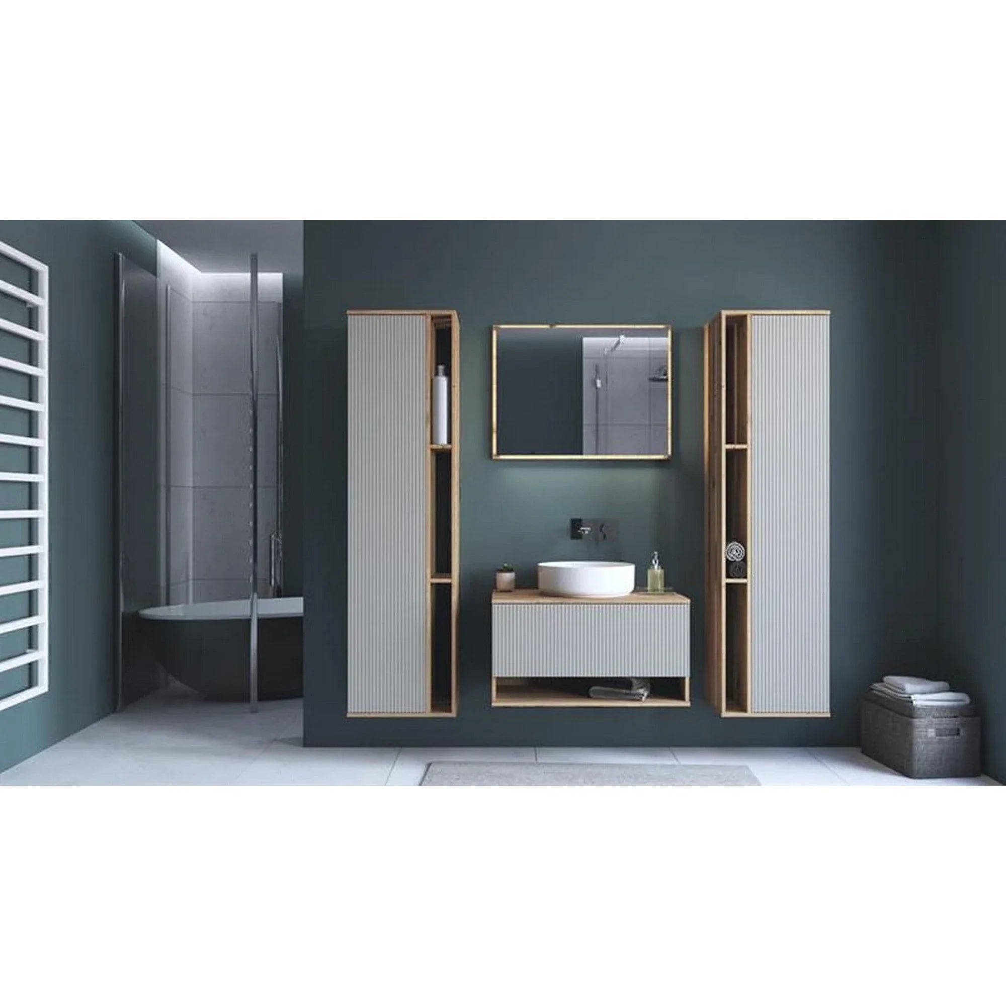 Oglinda de baie HOUSTON OCN-36976, stejar artisan