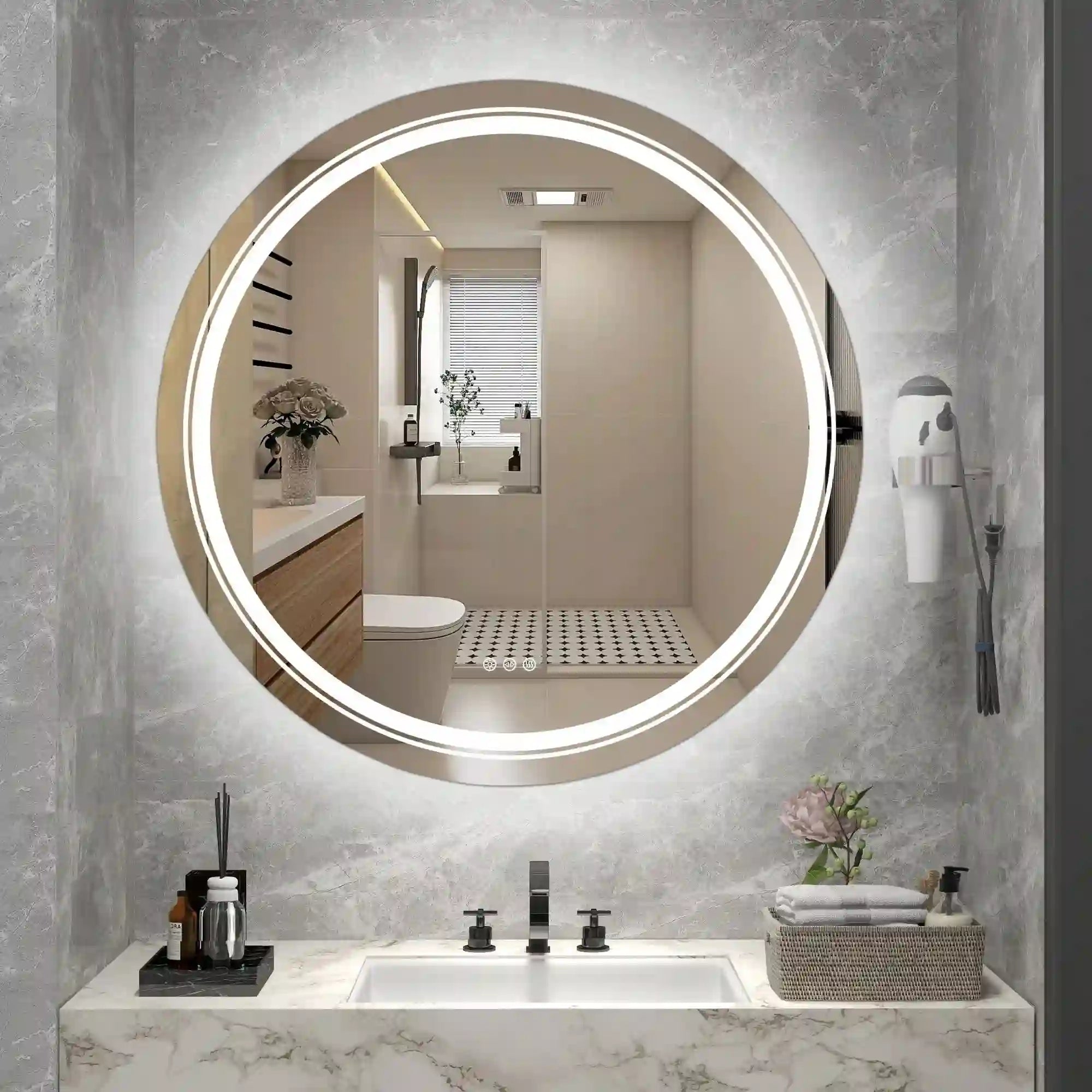 Oglinda de baie HOUSTON OCN-36980, argintiu