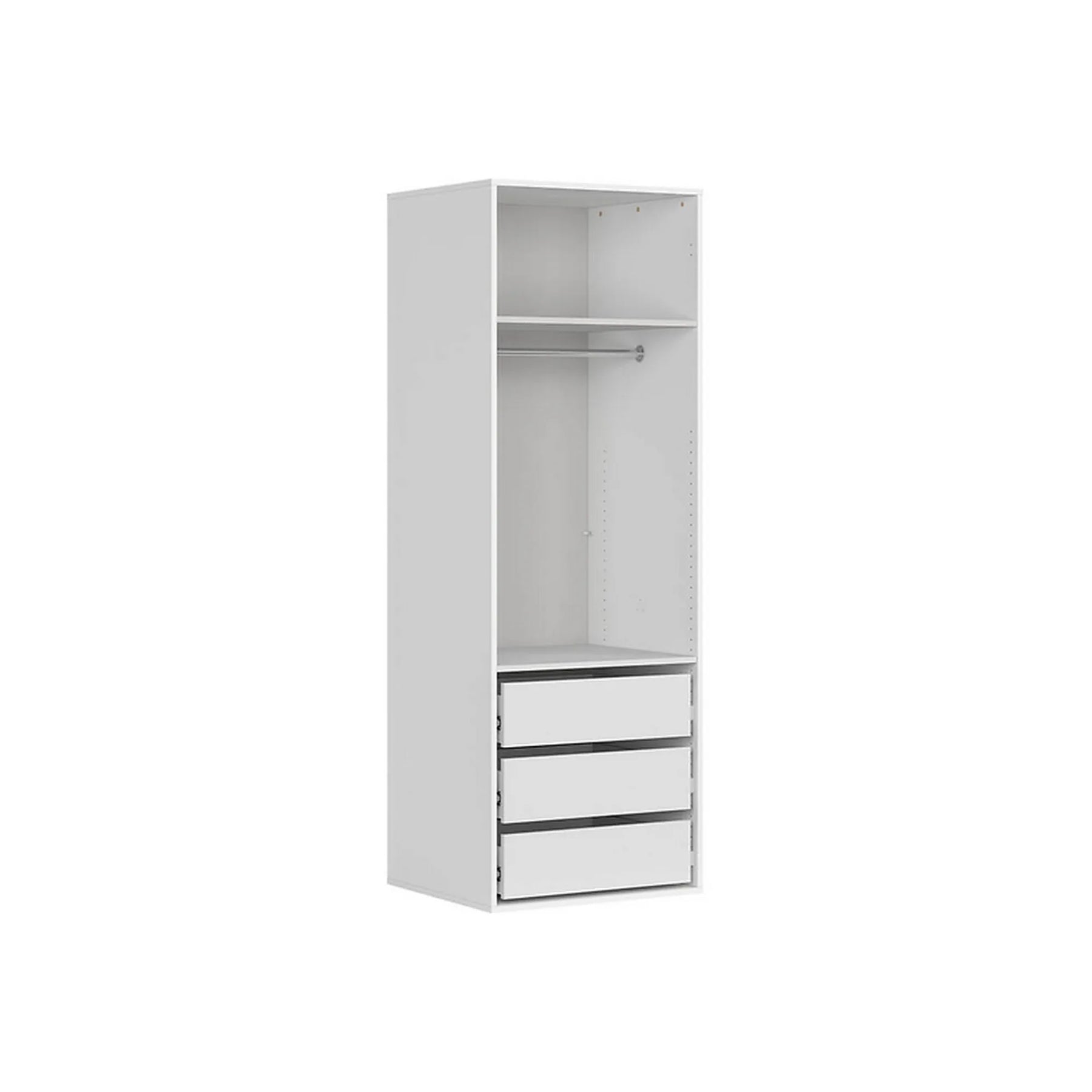 Dulap FLEX, alb lucios, PAL, cu 2 usi, 75x66x218 cm